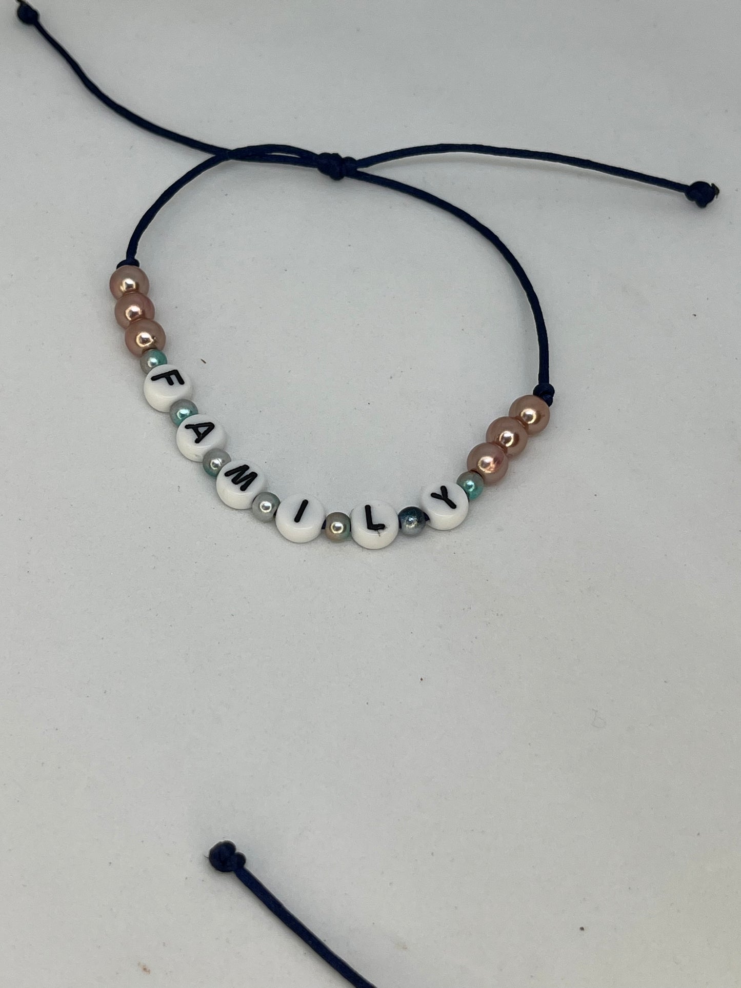 Fully Adjustable Beaded Bracelet — Custom Colour & Phrase