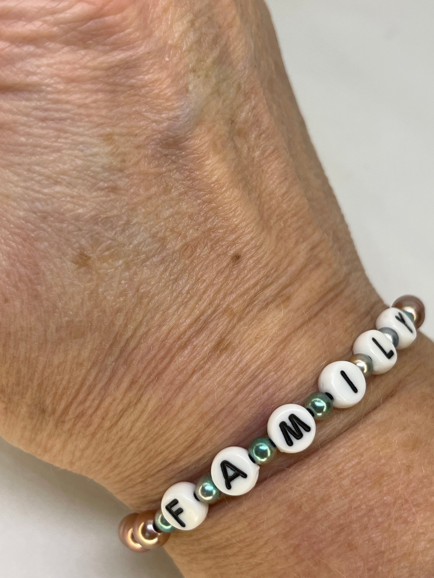 Fully Adjustable Beaded Bracelet — Custom Colour & Phrase