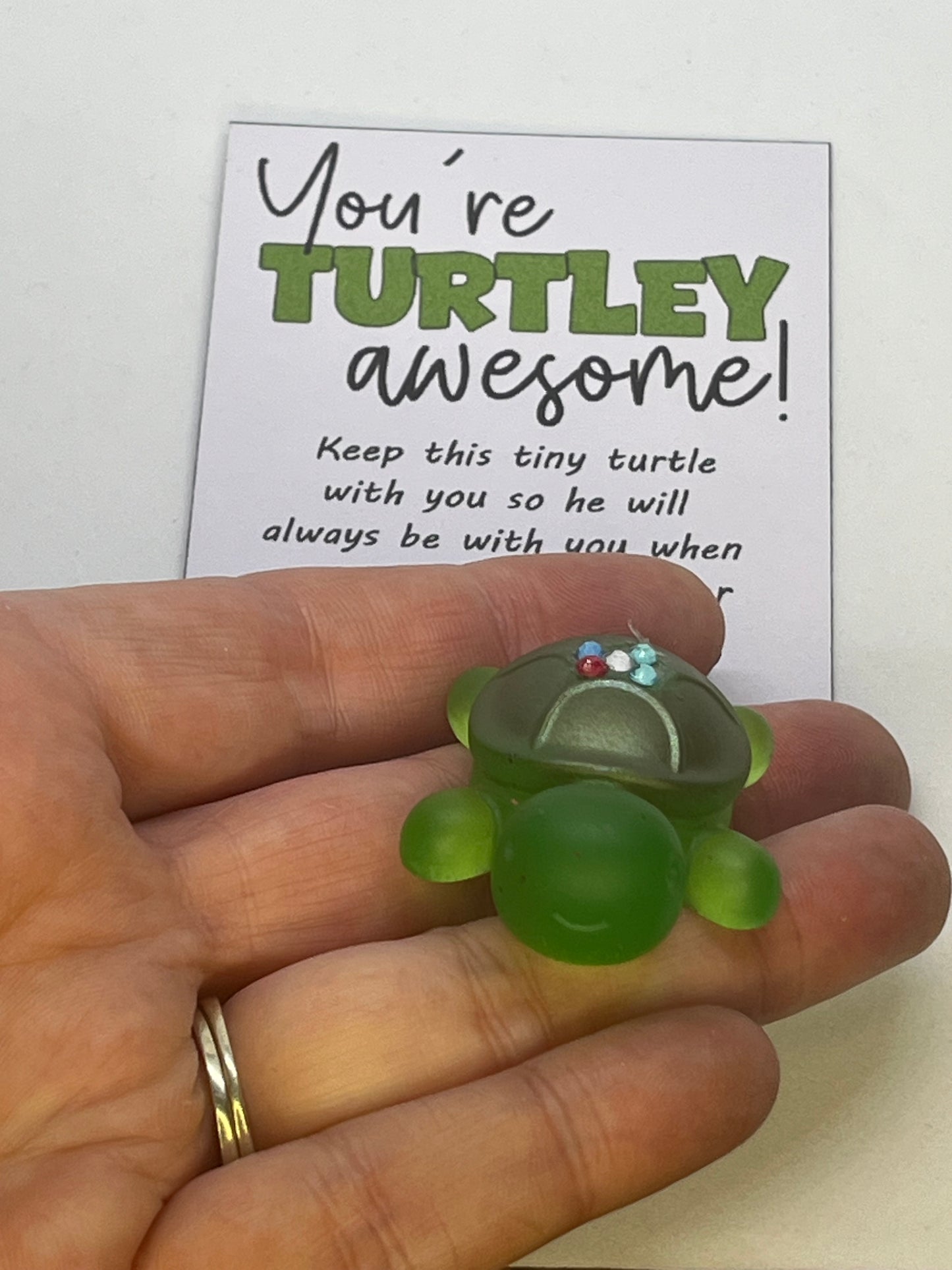 Tiny turtle pocket pal, mini keepsake charm