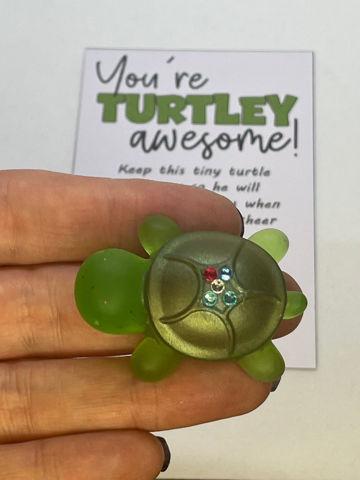 Tiny turtle pocket pal, mini keepsake charm
