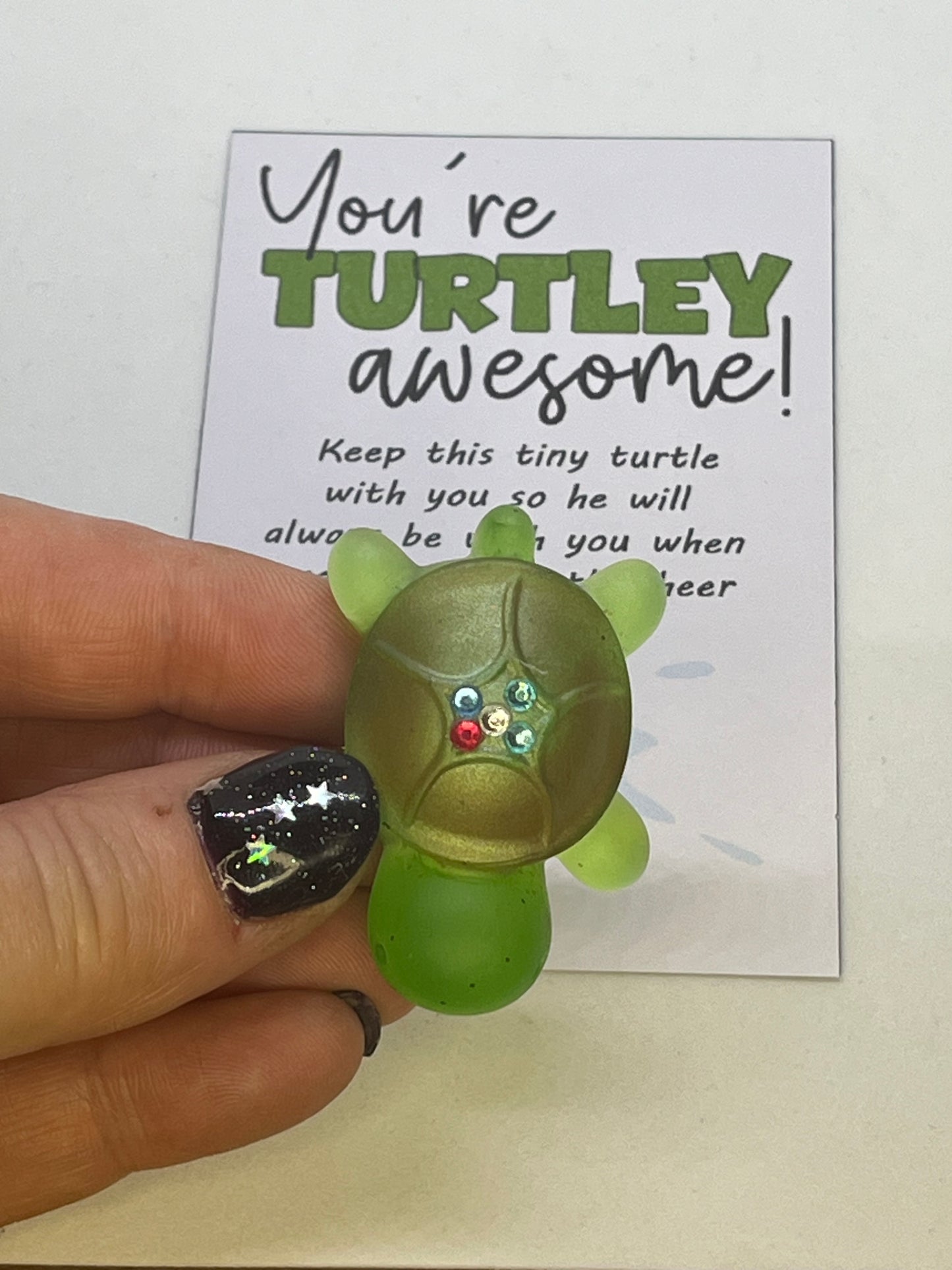 Tiny turtle pocket pal, mini keepsake charm