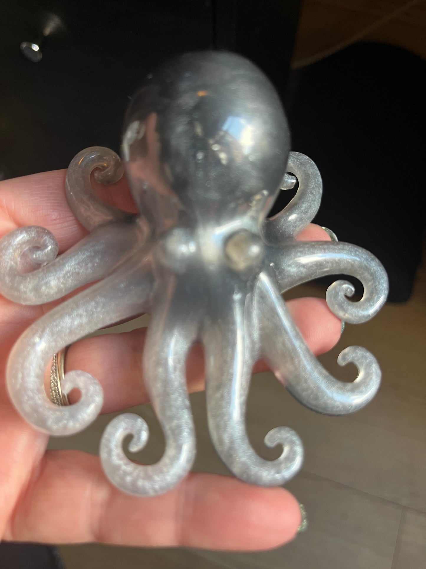 Black and White resin octopus figurine