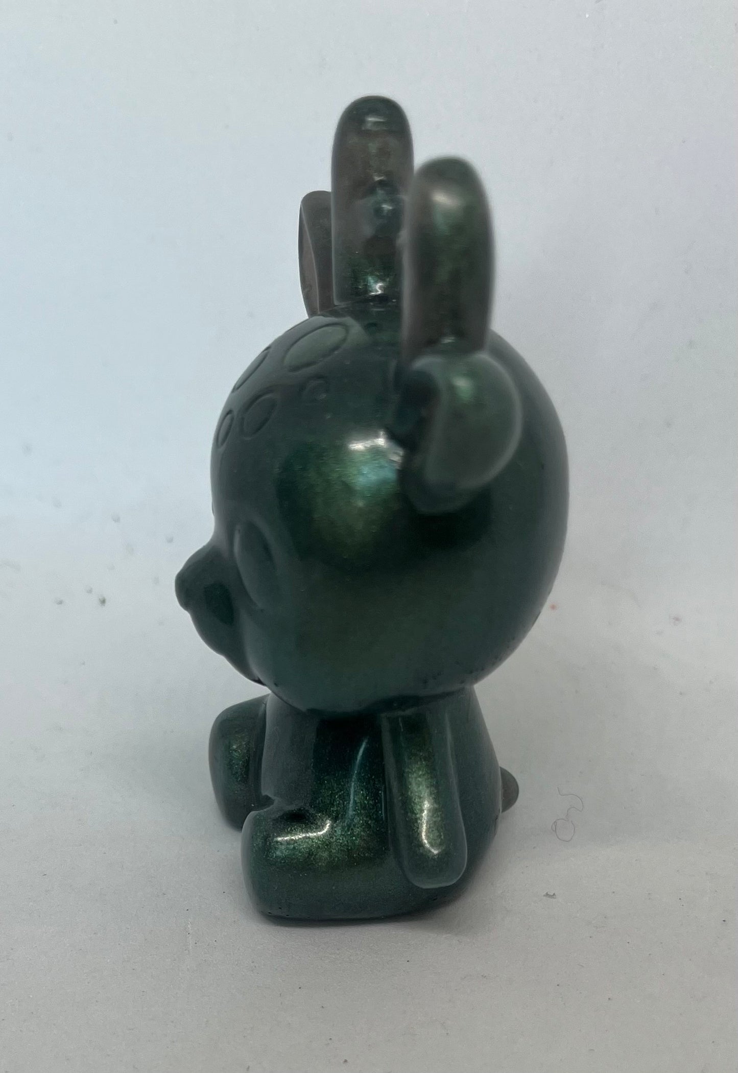 Green Reindeer Resin Figurine, Whimsical Decor, Holiday Seasonal figure, for Collectors