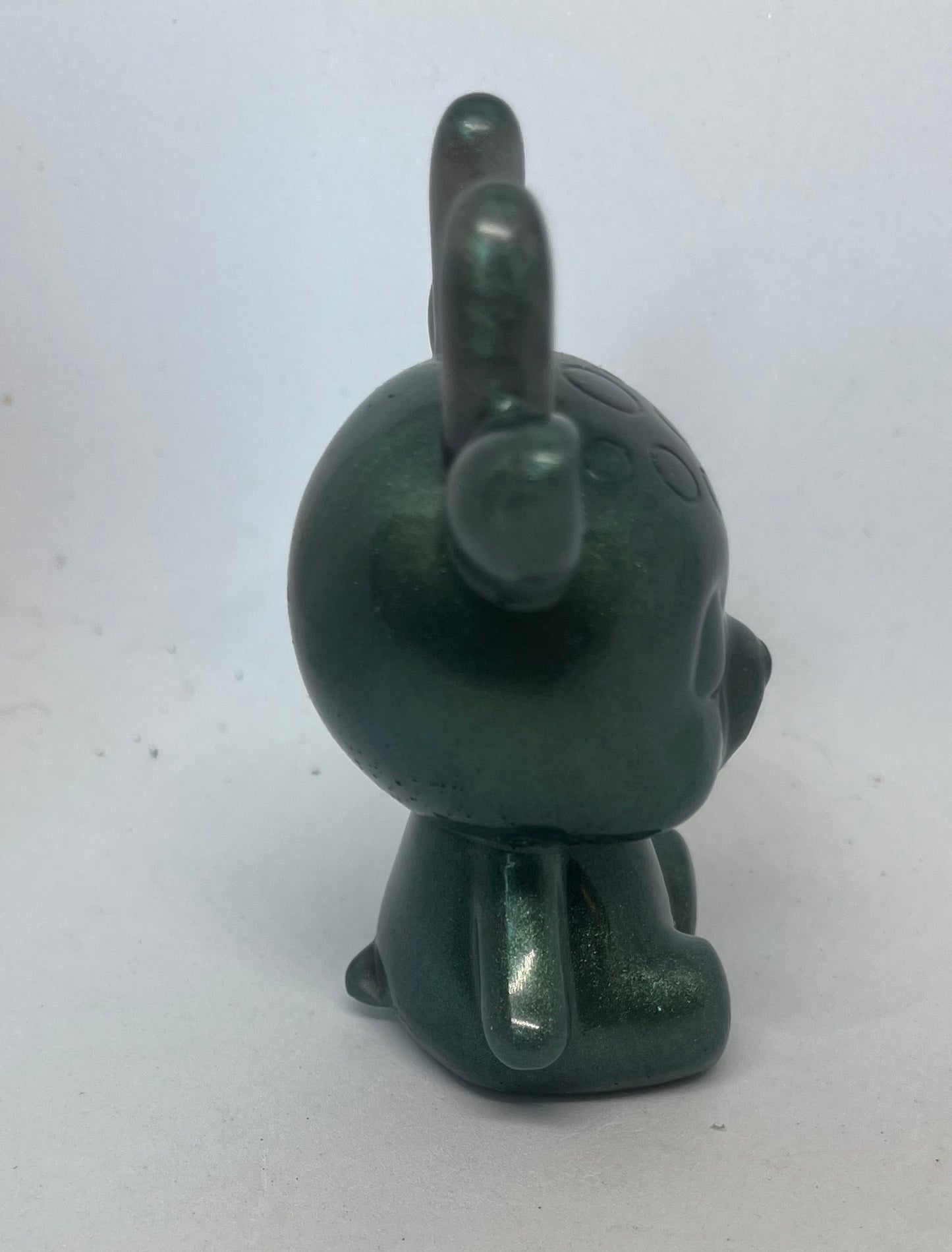Green Reindeer Resin Figurine, Whimsical Decor, Holiday Seasonal figure, for Collectors