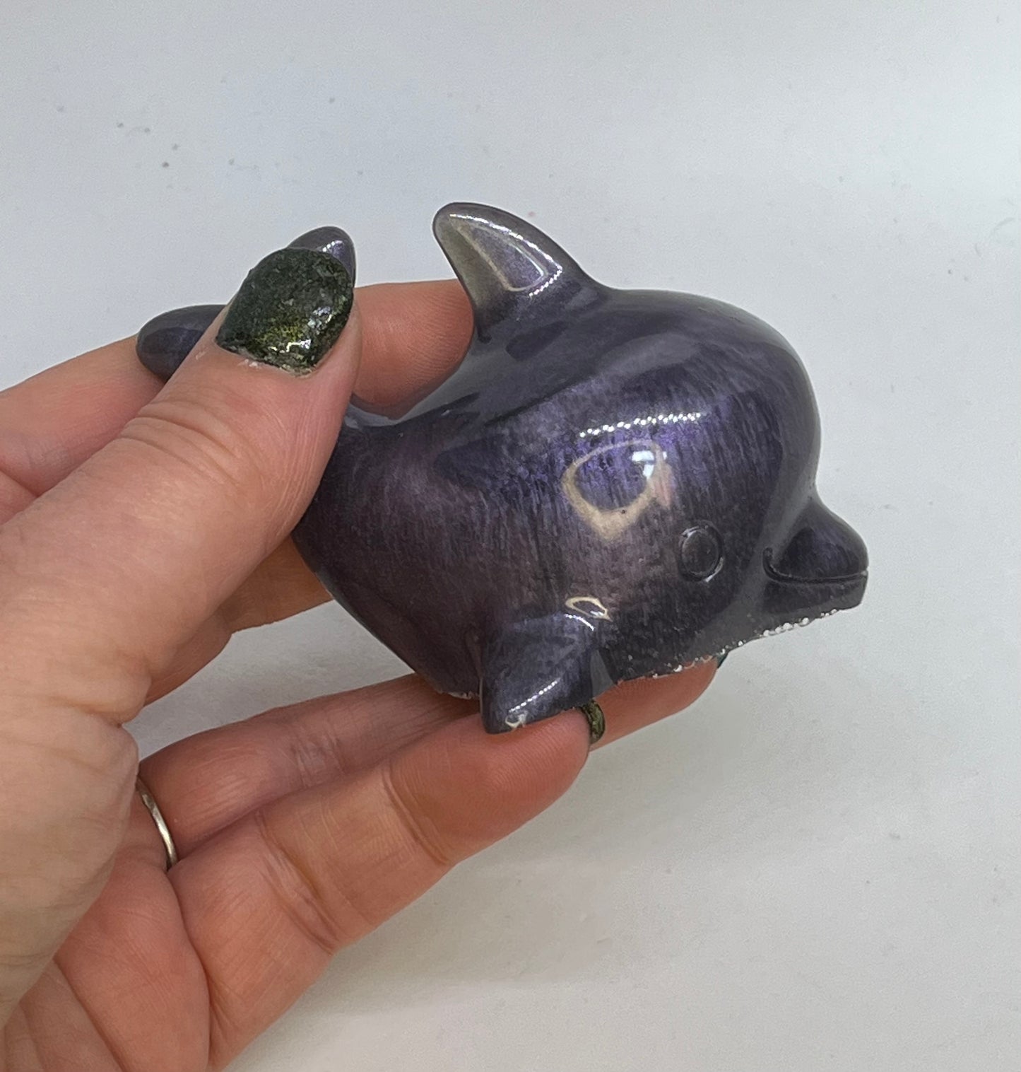 Resin Dolphin figure, Purple/ Blue