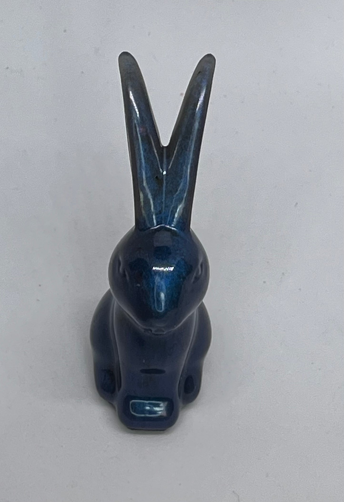 Blue rabbit resin figurine