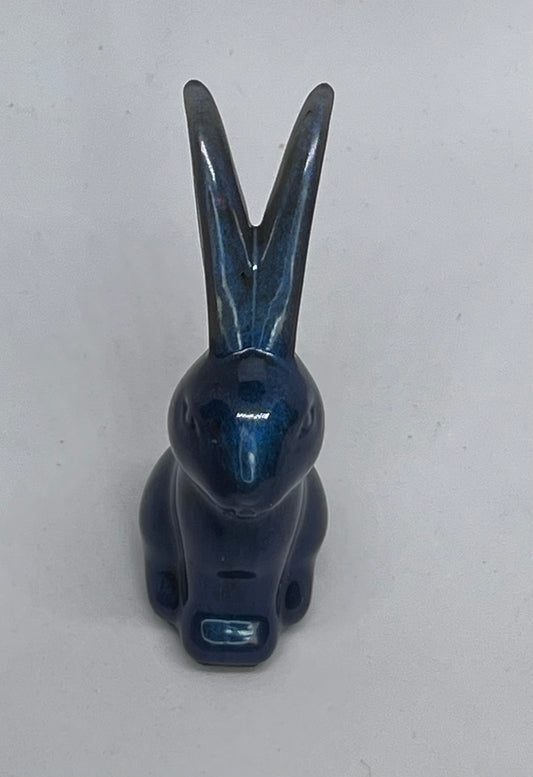 Blue rabbit resin figurine