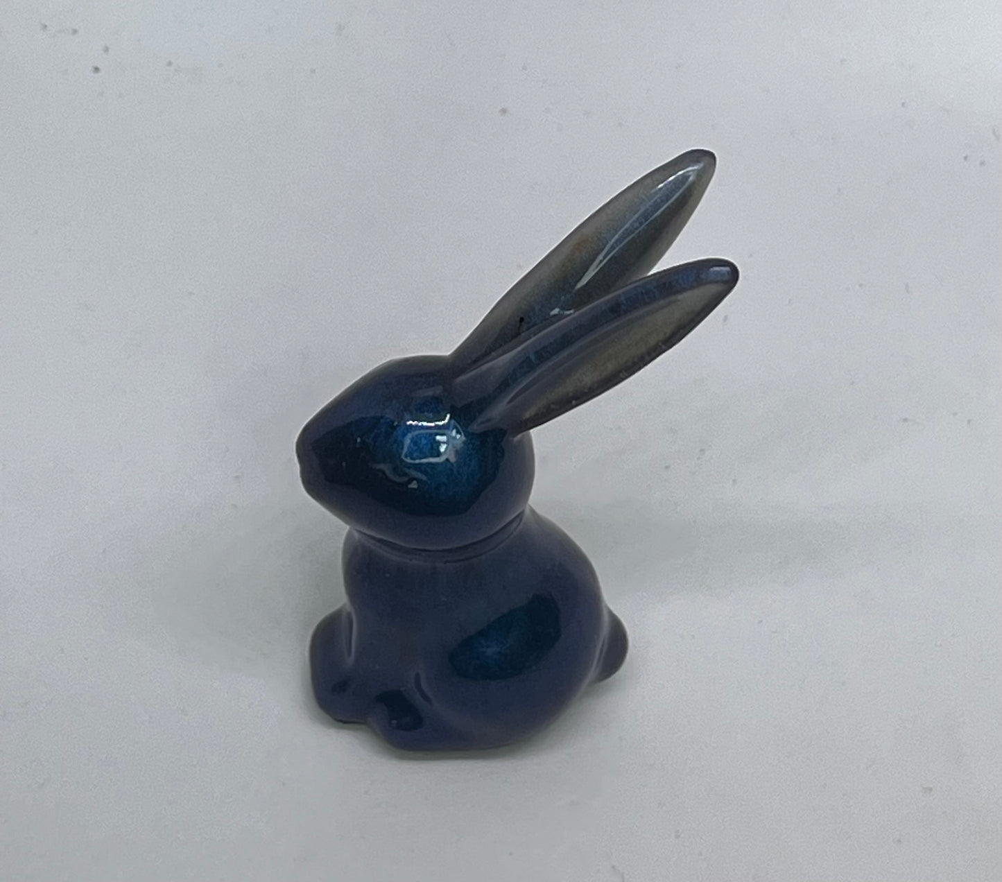Blue rabbit resin figurine