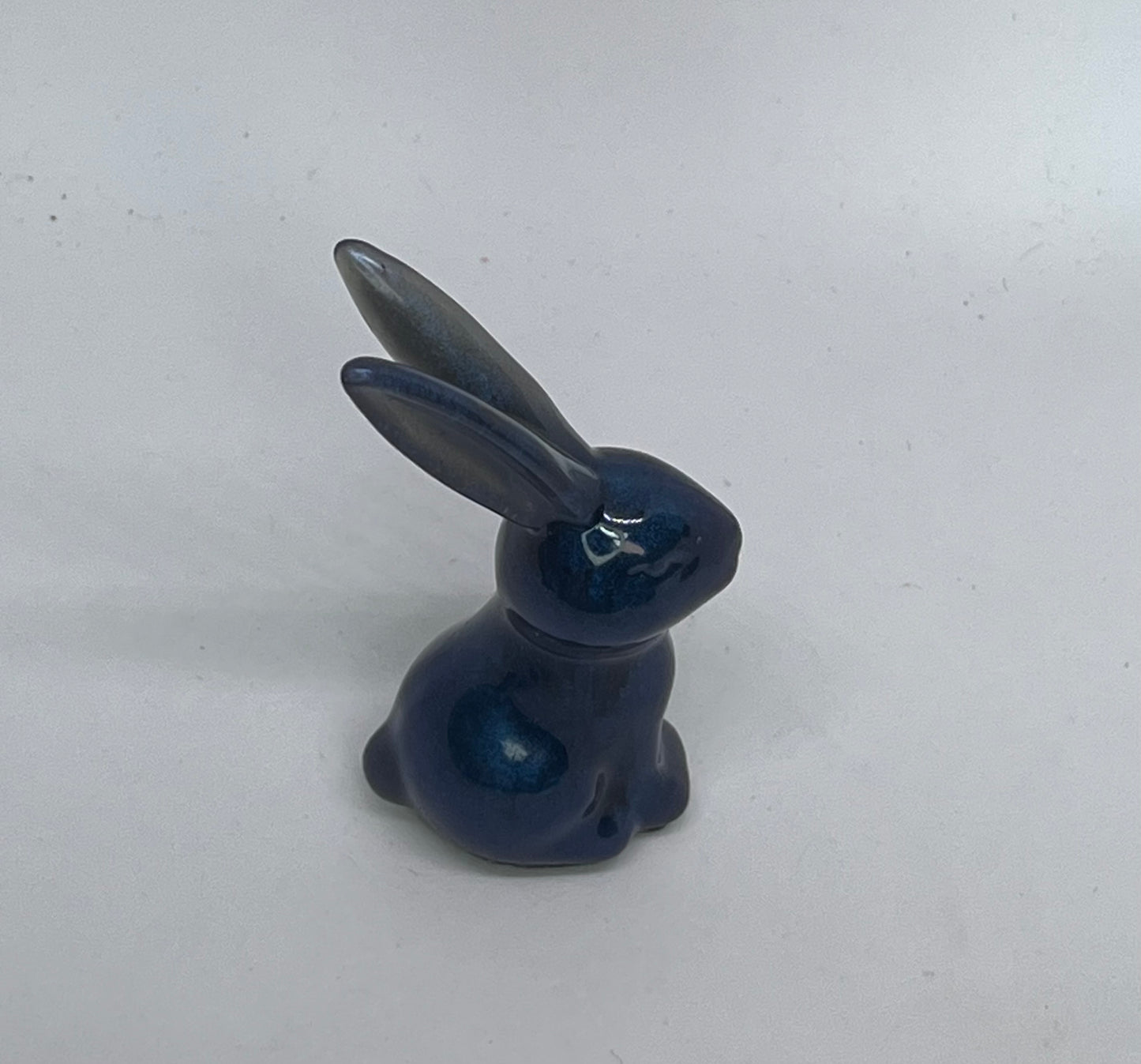 Blue rabbit resin figurine