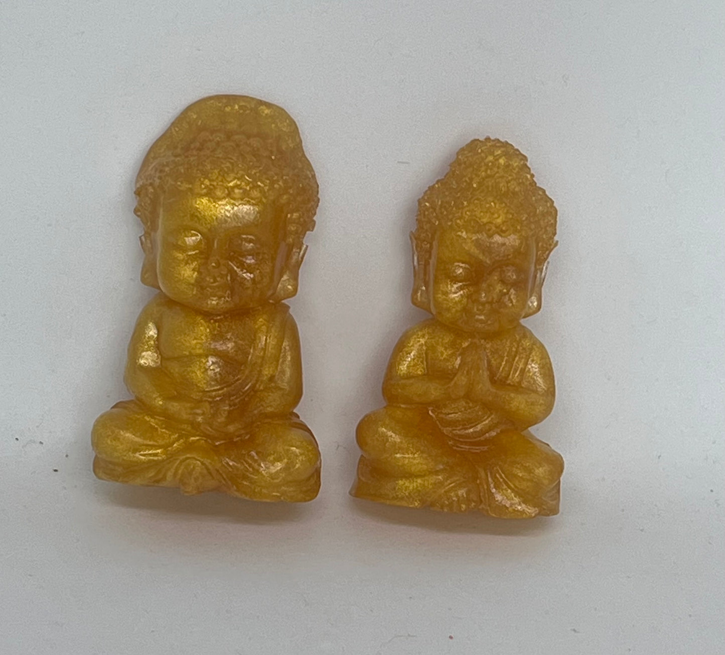 Golden Serenity Buddha Trio, Mini Resin Figurines for Calm, Mindfulness & Home Harmony