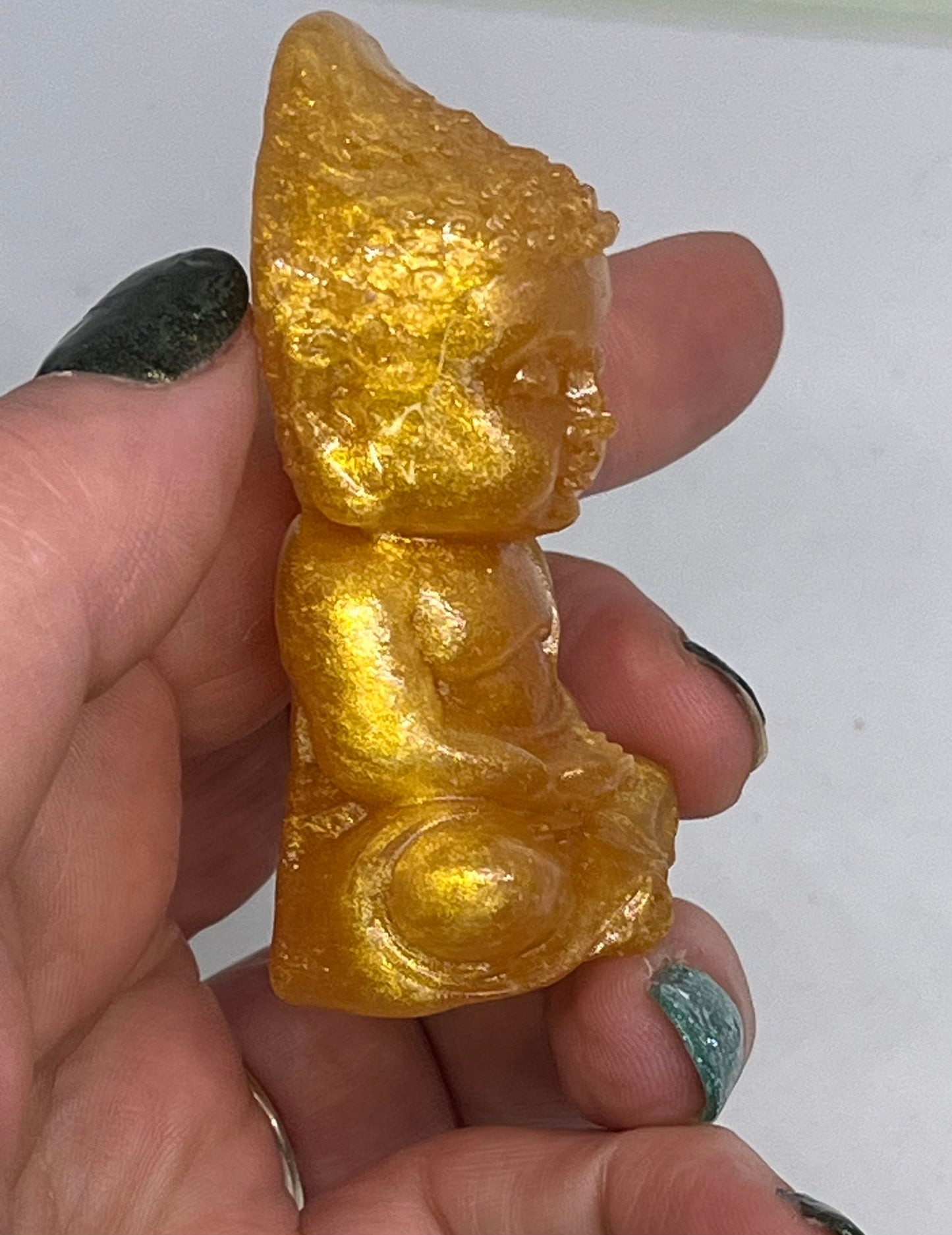 Golden Serenity Buddha Trio, Mini Resin Figurines for Calm, Mindfulness & Home Harmony