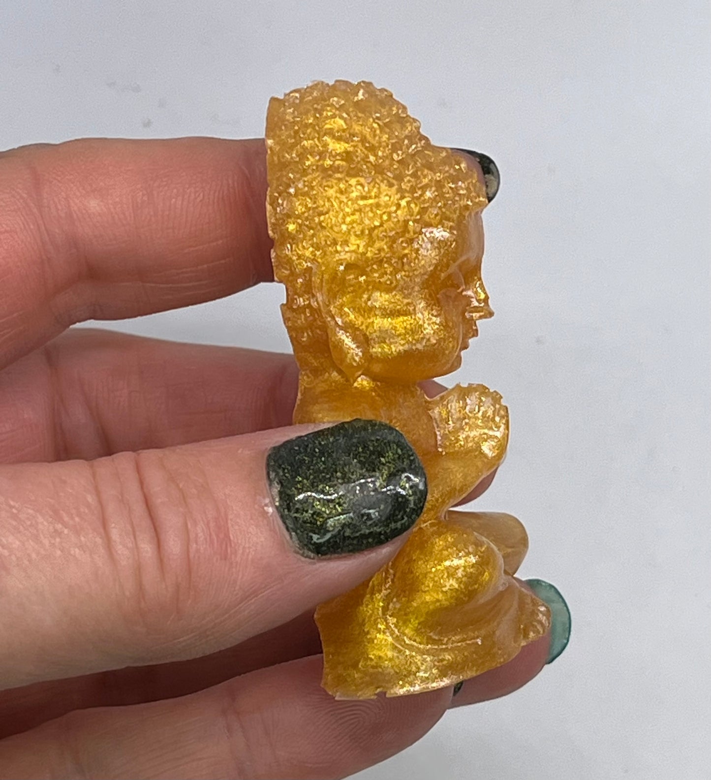 Golden Serenity Buddha Trio, Mini Resin Figurines for Calm, Mindfulness & Home Harmony