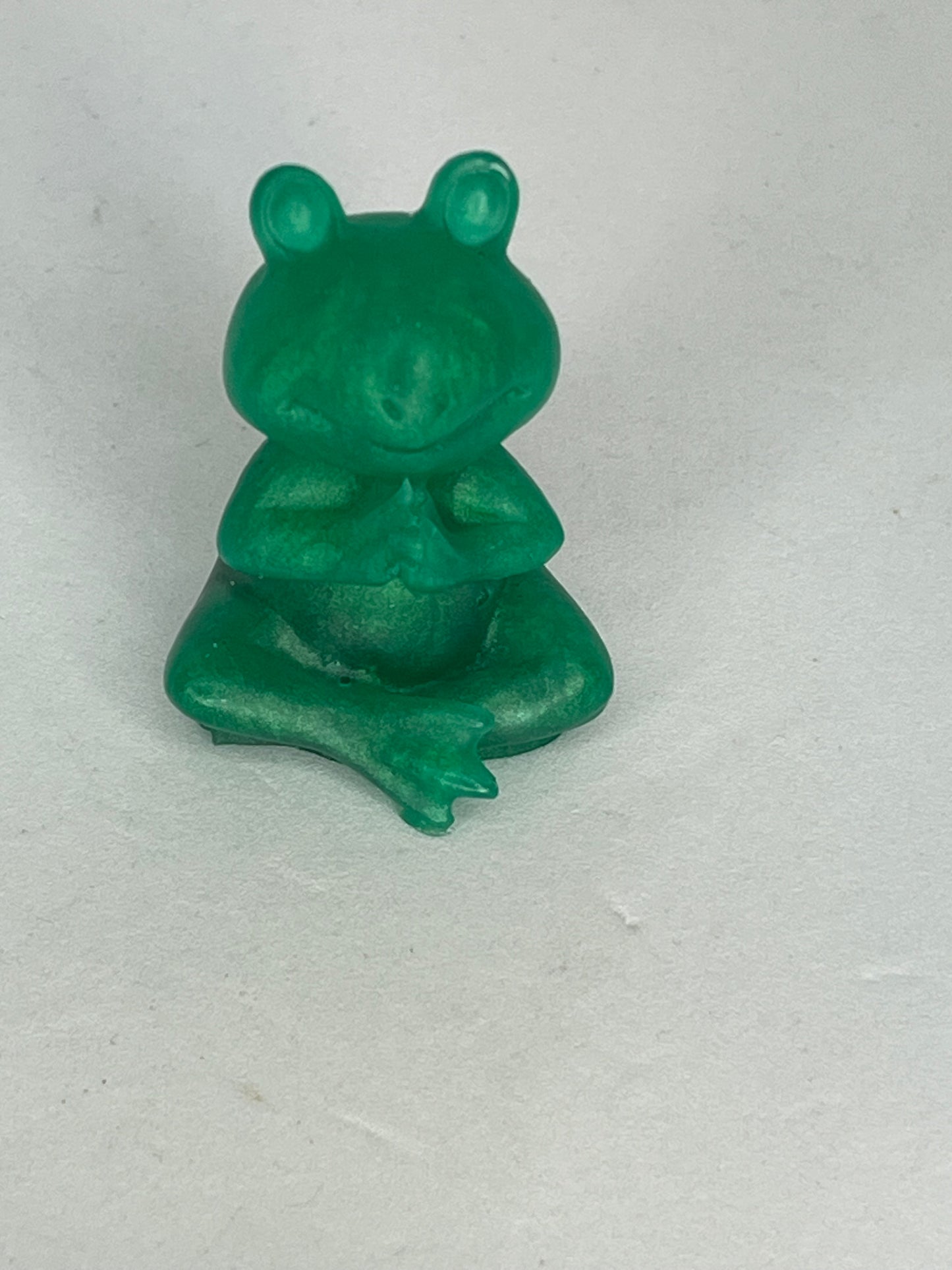 Small resin frog in lotus pose, zen garden decor, meditation gift, spiritual home accent