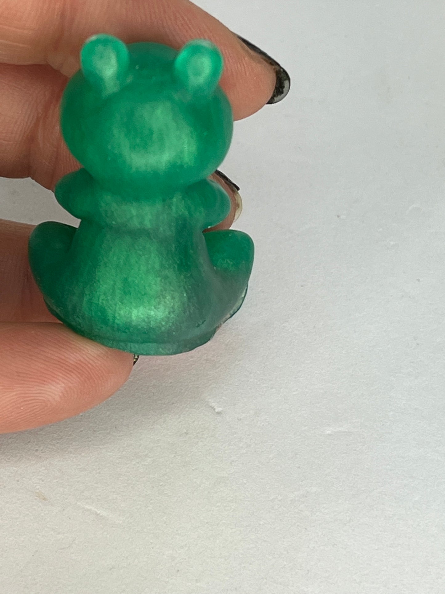 Small resin frog in lotus pose, zen garden decor, meditation gift, spiritual home accent