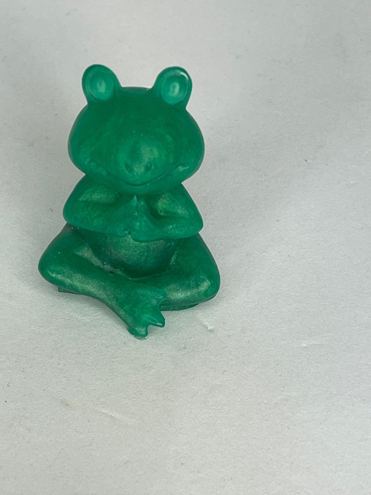 Small resin frog in lotus pose, zen garden decor, meditation gift, spiritual home accent