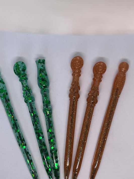 Handcrafted Glitter Resin Wand pens