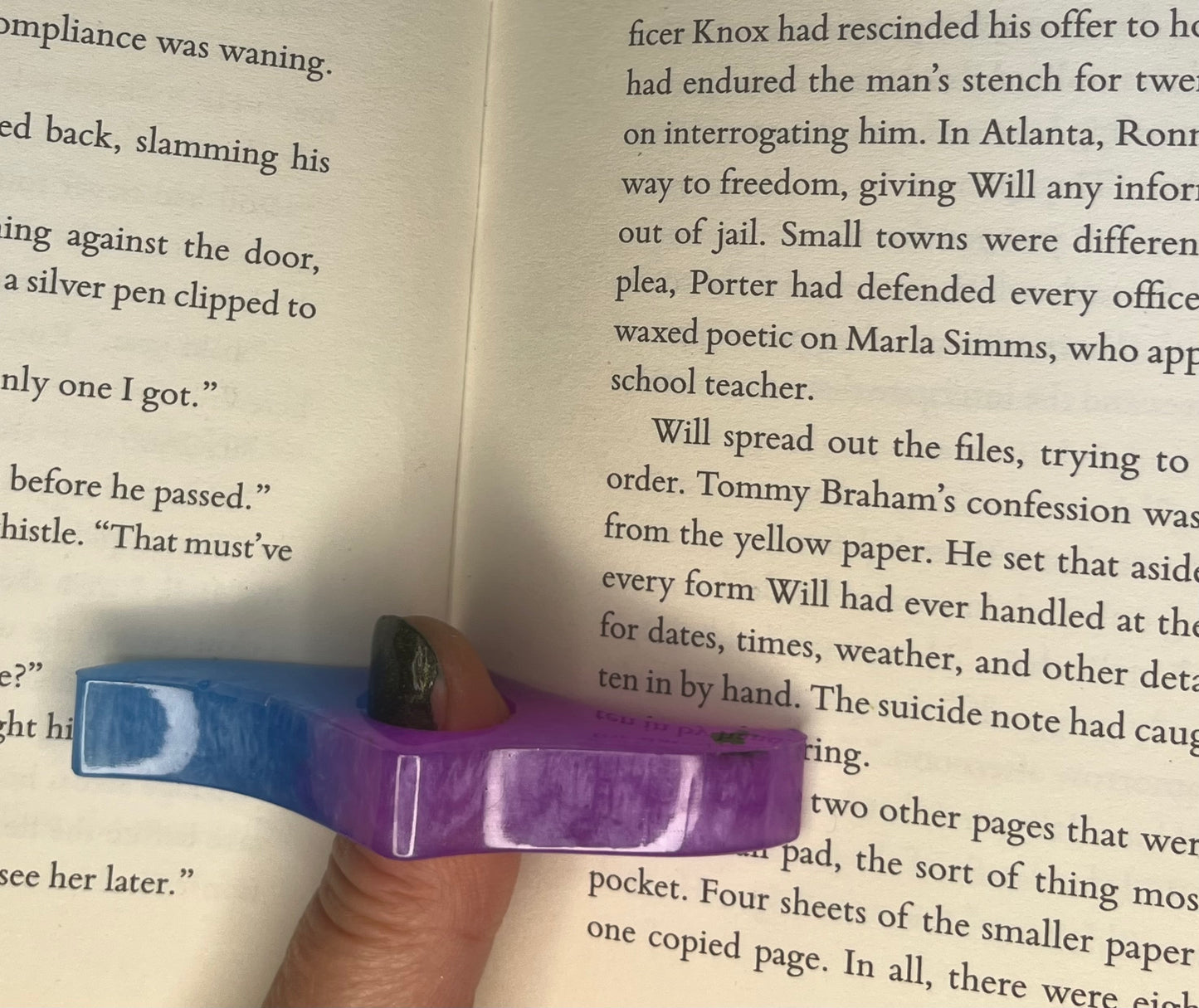 Resin page holders for books, Colourful bookmarks