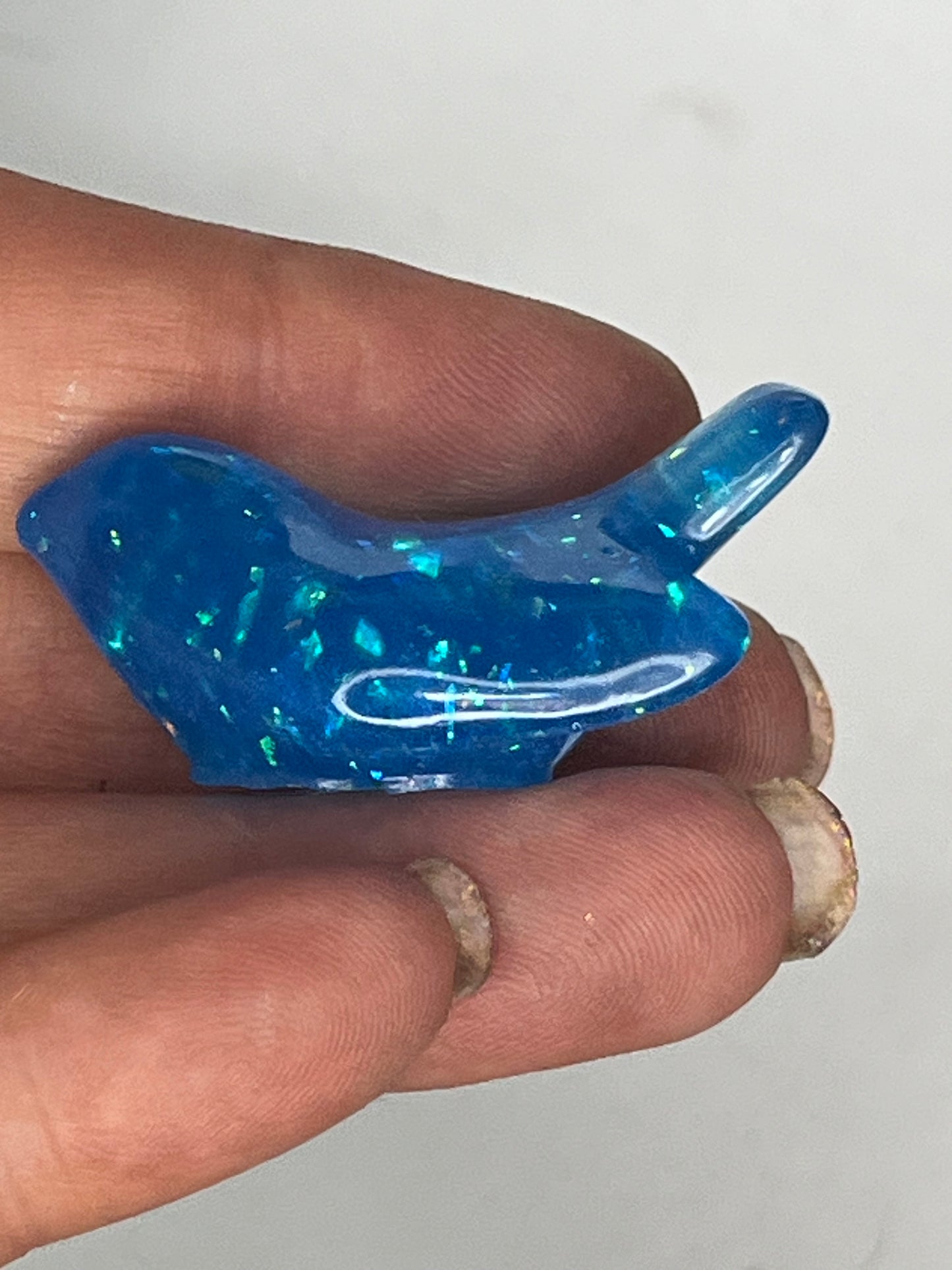 Blue Resin Bird Figurine, Pocket Pet Collection