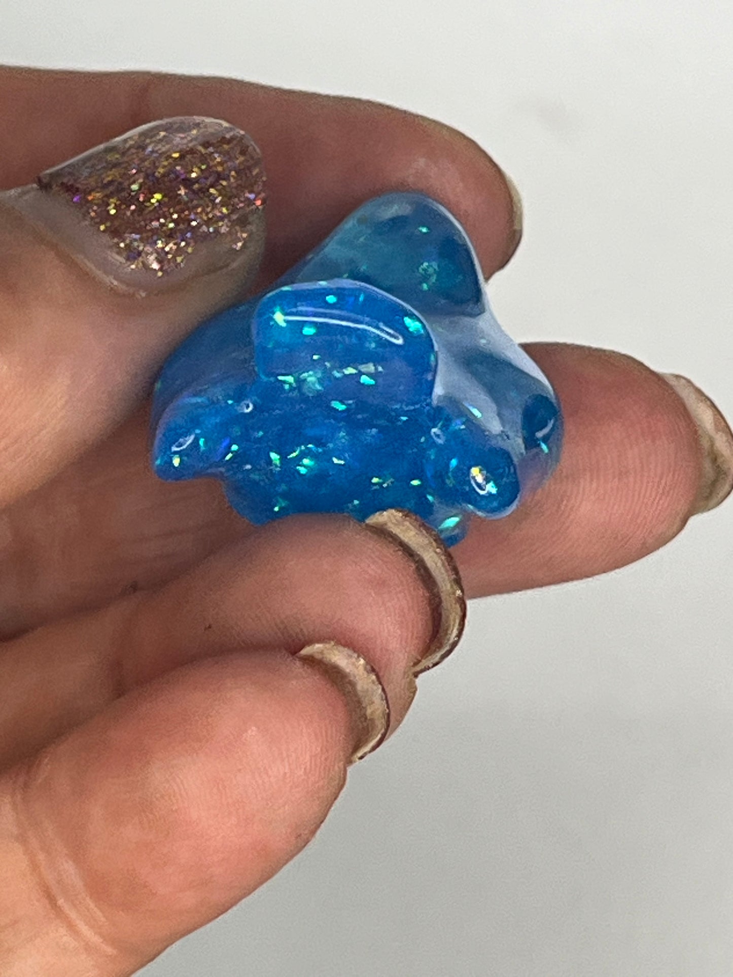 Blue Resin Bird Figurine, Pocket Pet Collection