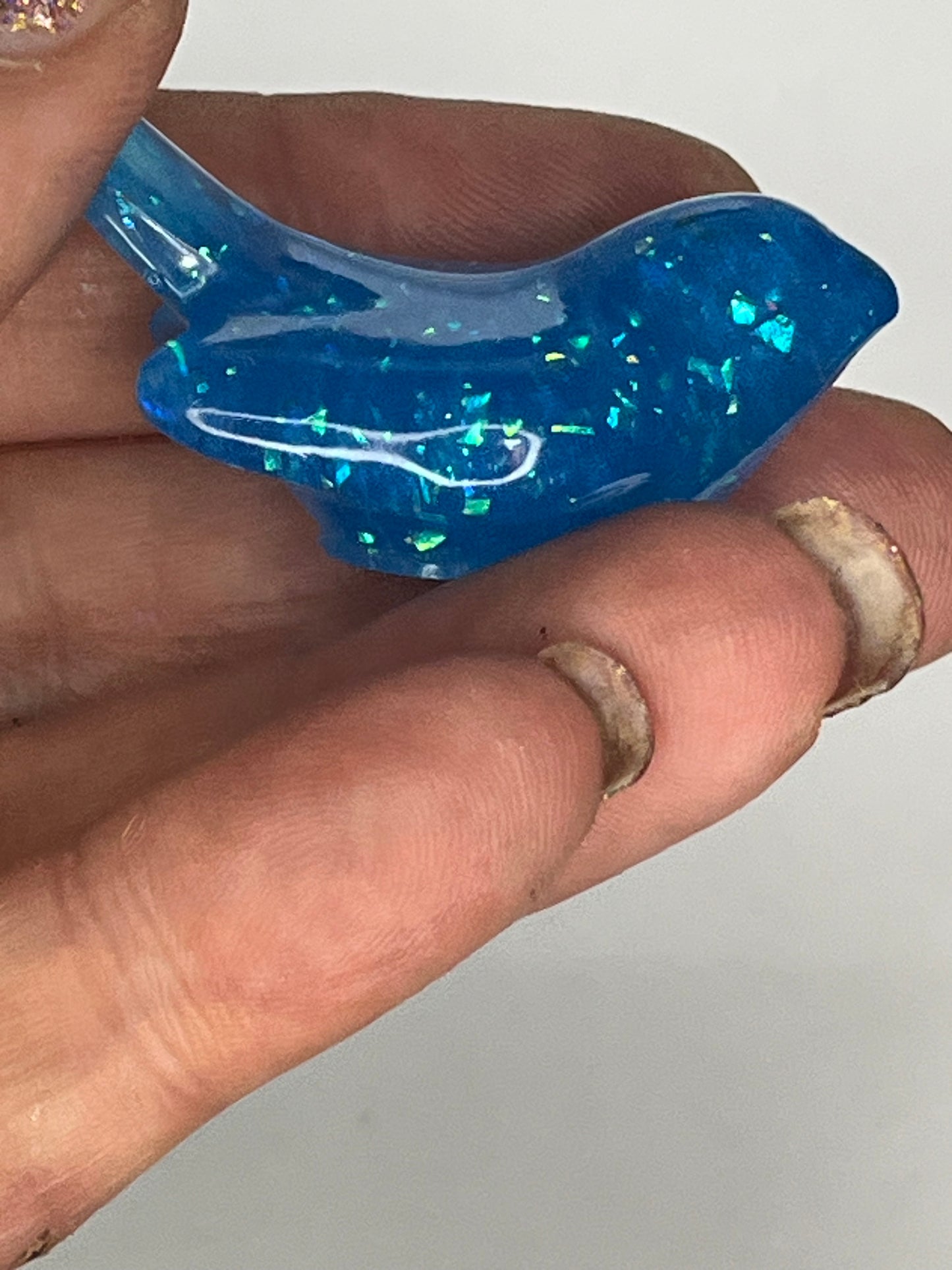 Blue Resin Bird Figurine, Pocket Pet Collection
