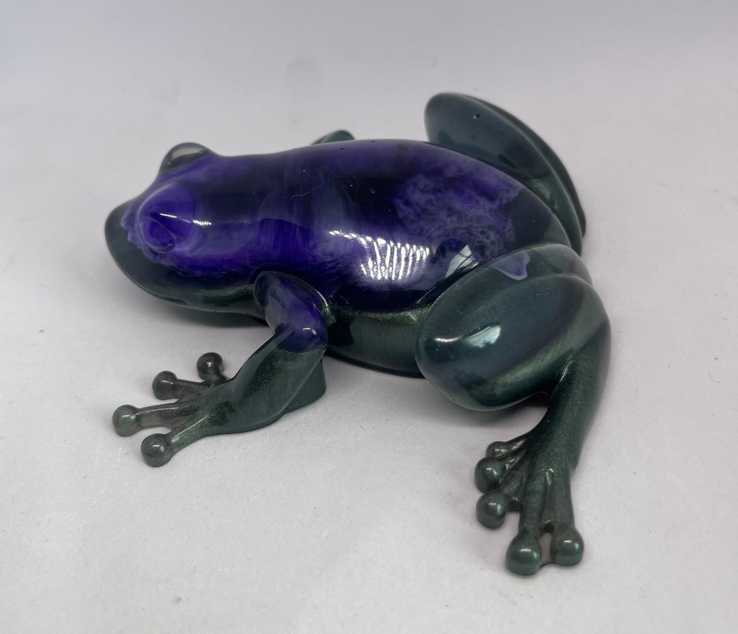 Handmade Resin Frog, Blue Swirl