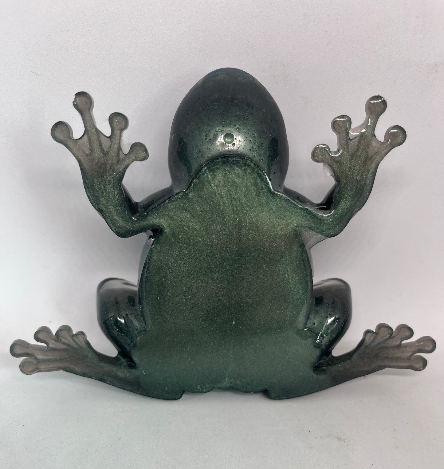Handmade Resin Frog, Blue Swirl