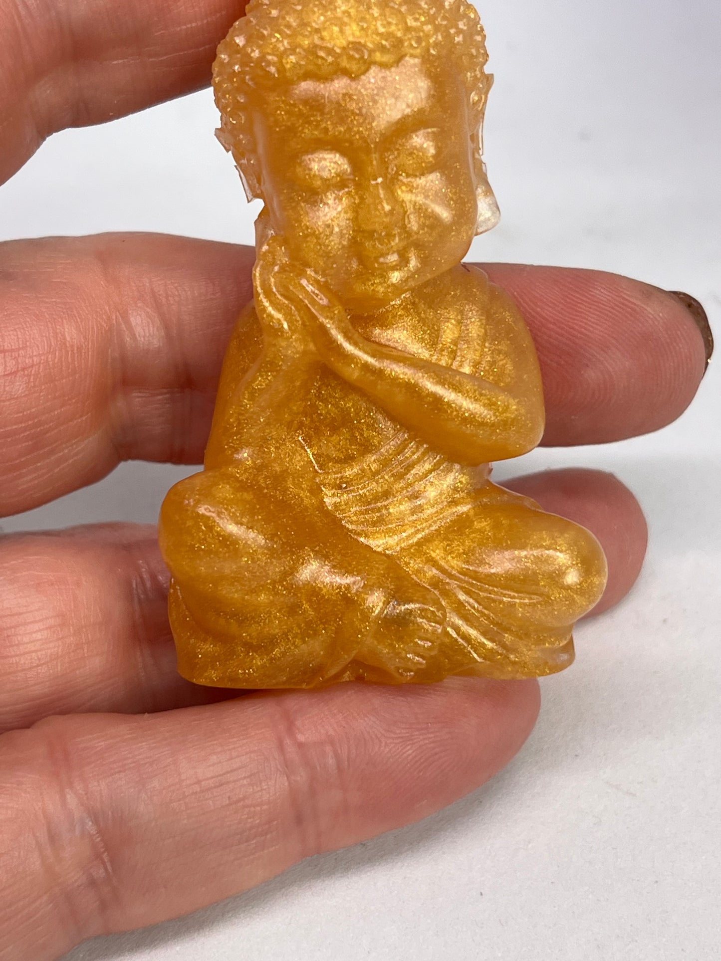 Golden Serenity Buddha Trio, Mini Resin Figurines for Calm, Mindfulness & Home Harmony