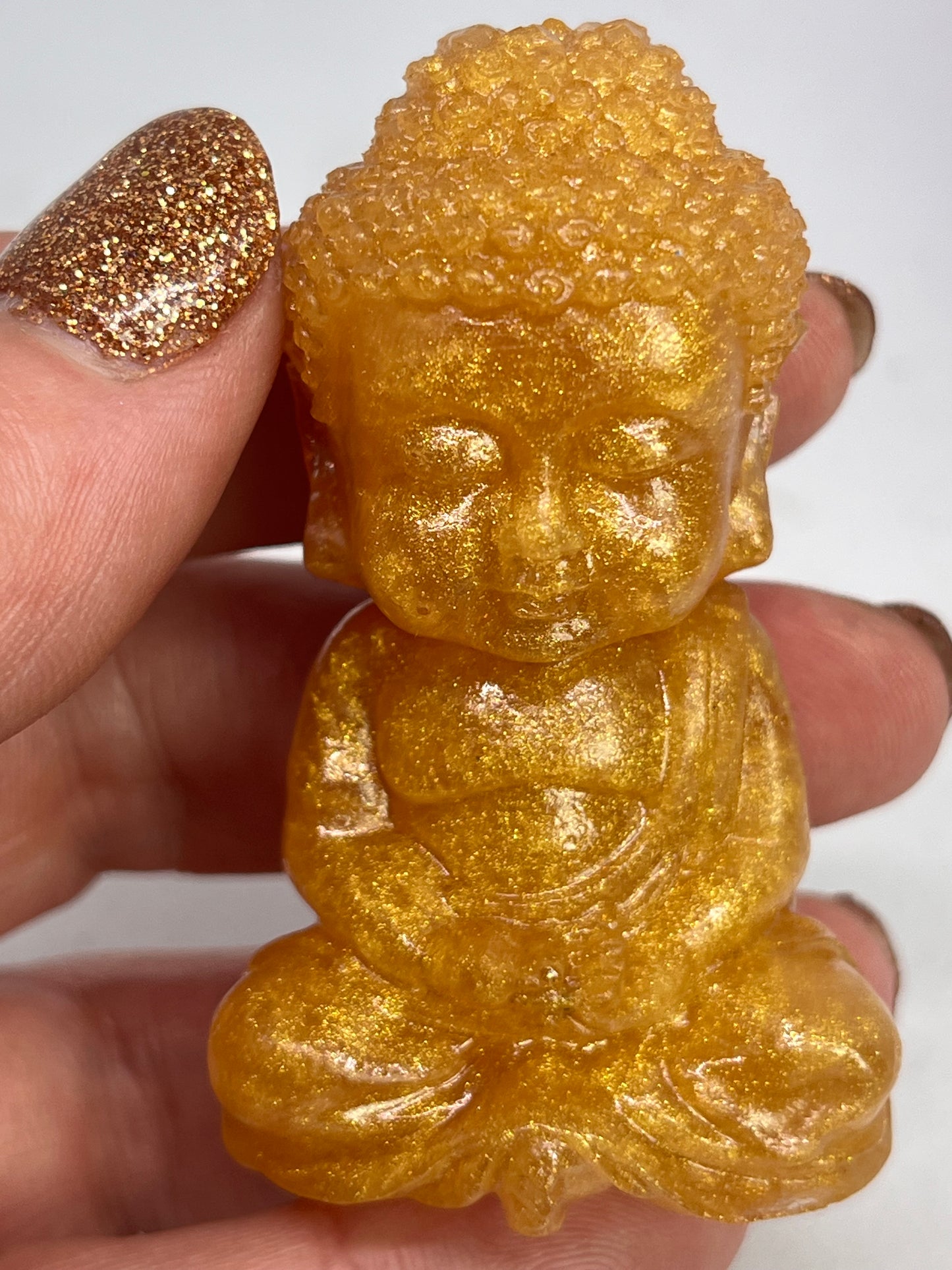 Golden Serenity Buddha Trio, Mini Resin Figurines for Calm, Mindfulness & Home Harmony