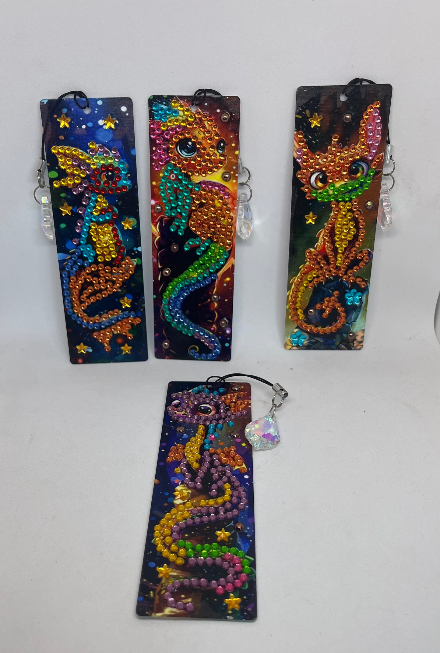 Dragon Diamond Art Acrylic Bookmarks, Fantasy themed page markers,
