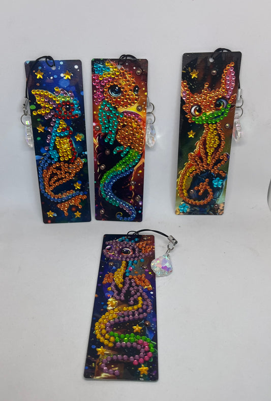 Dragon Diamond Art Acrylic Bookmarks, Fantasy themed page markers,