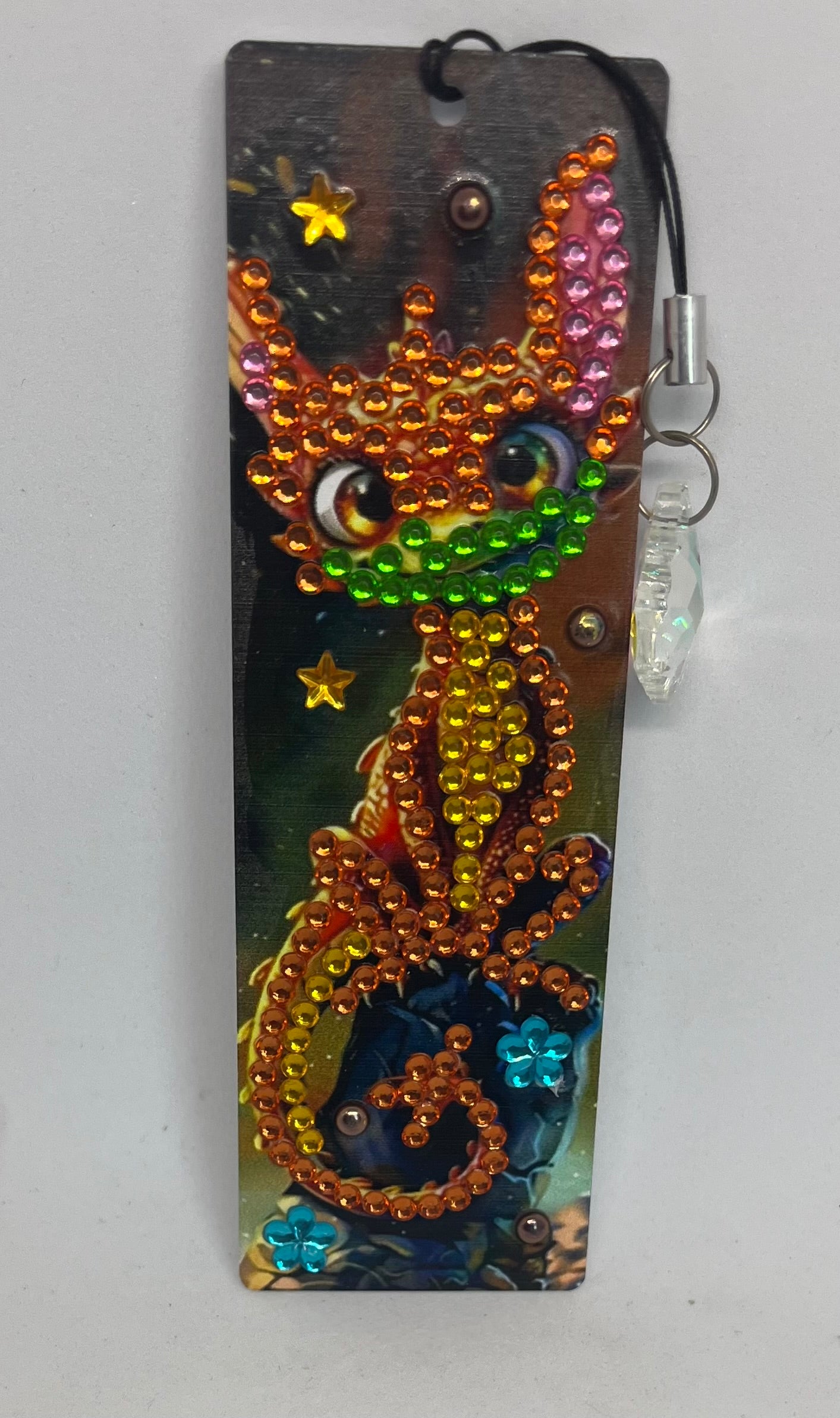 Dragon Diamond Art Acrylic Bookmarks, Fantasy themed page markers,
