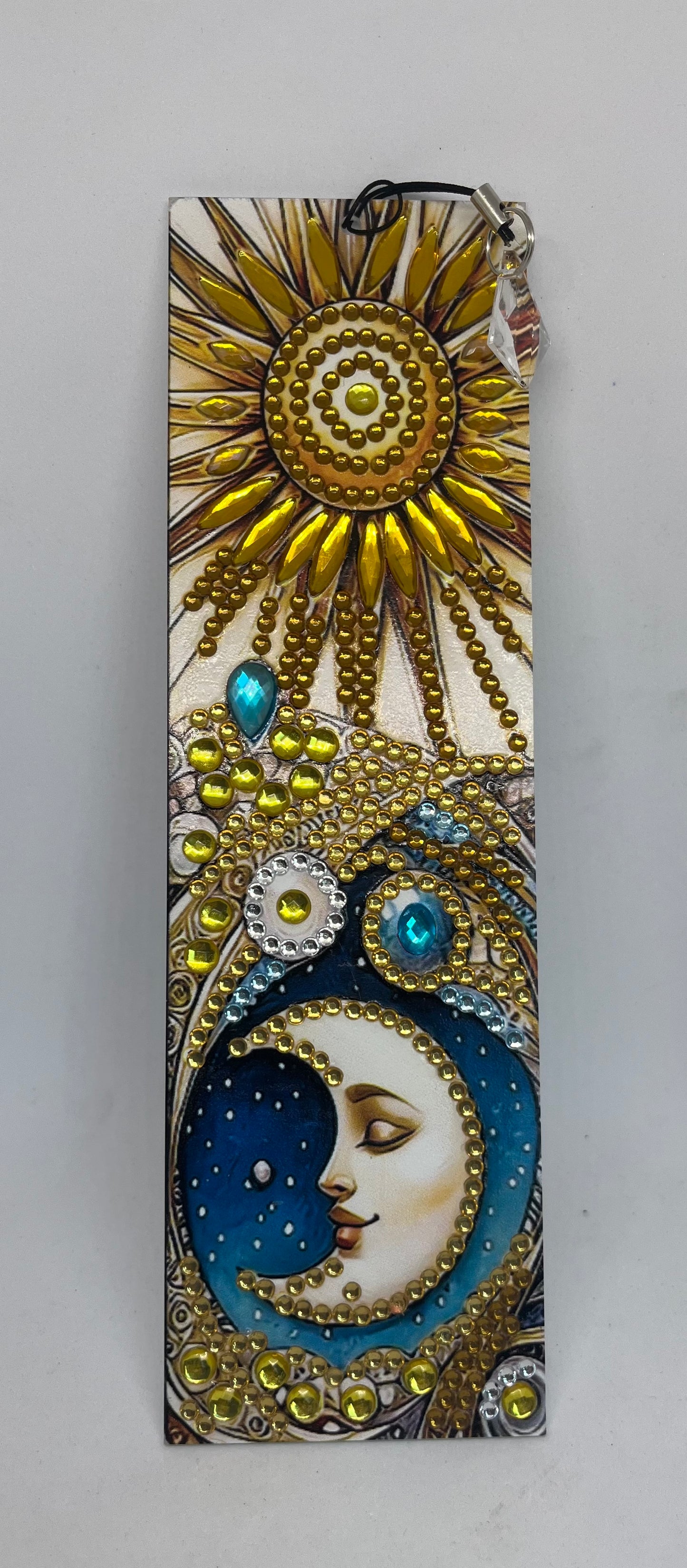 Sun and Moon diamond painted bookmarks.