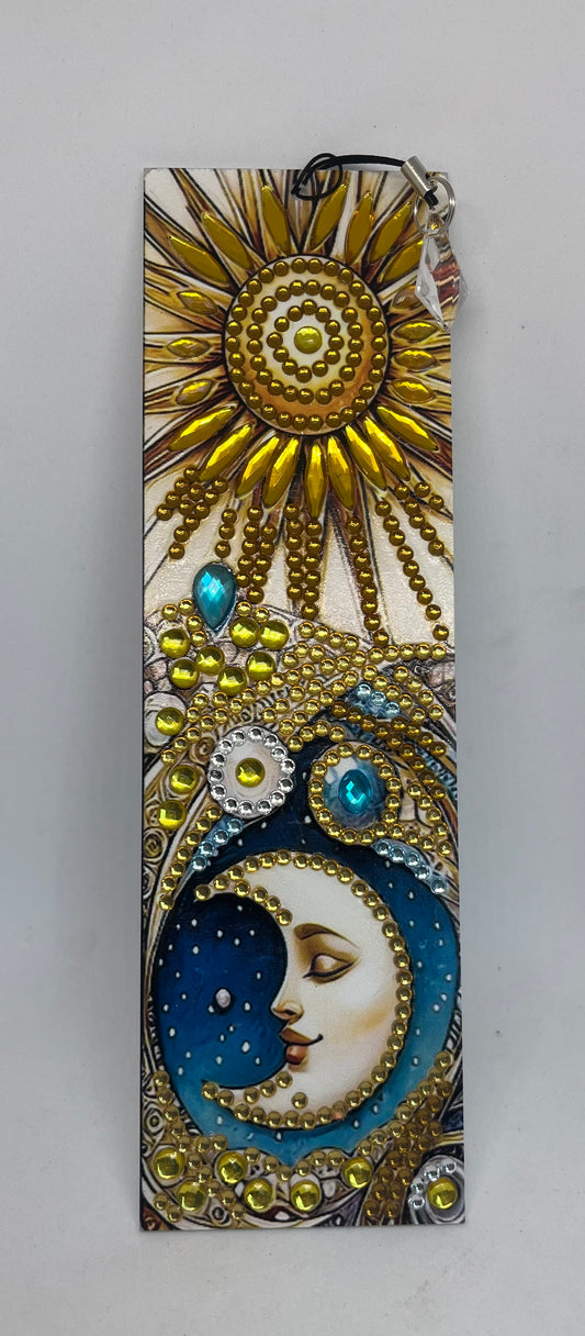 Sun and Moon diamond painted bookmarks.
