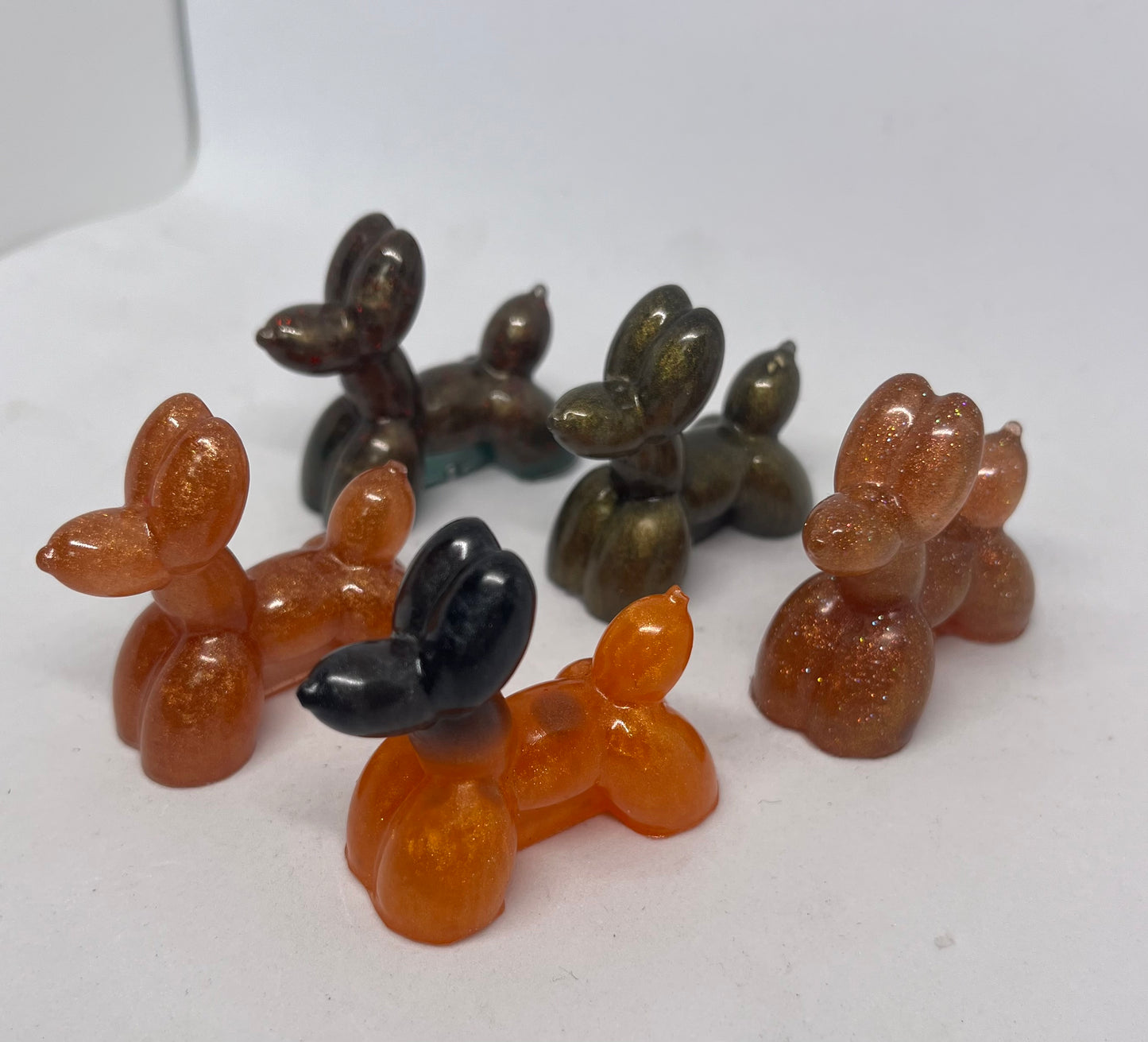 Gold Resin Balloon Dog figurines, Pocket Pet Collection