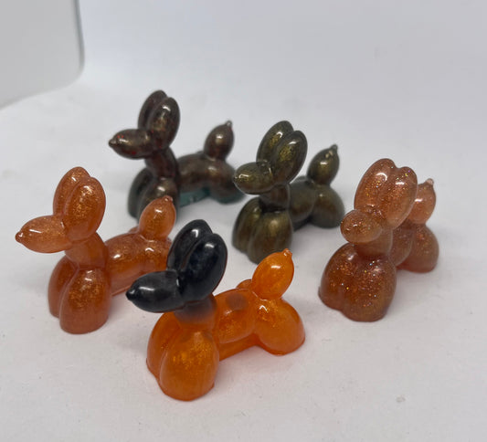 Gold Resin Balloon Dog figurines, Pocket Pet Collection