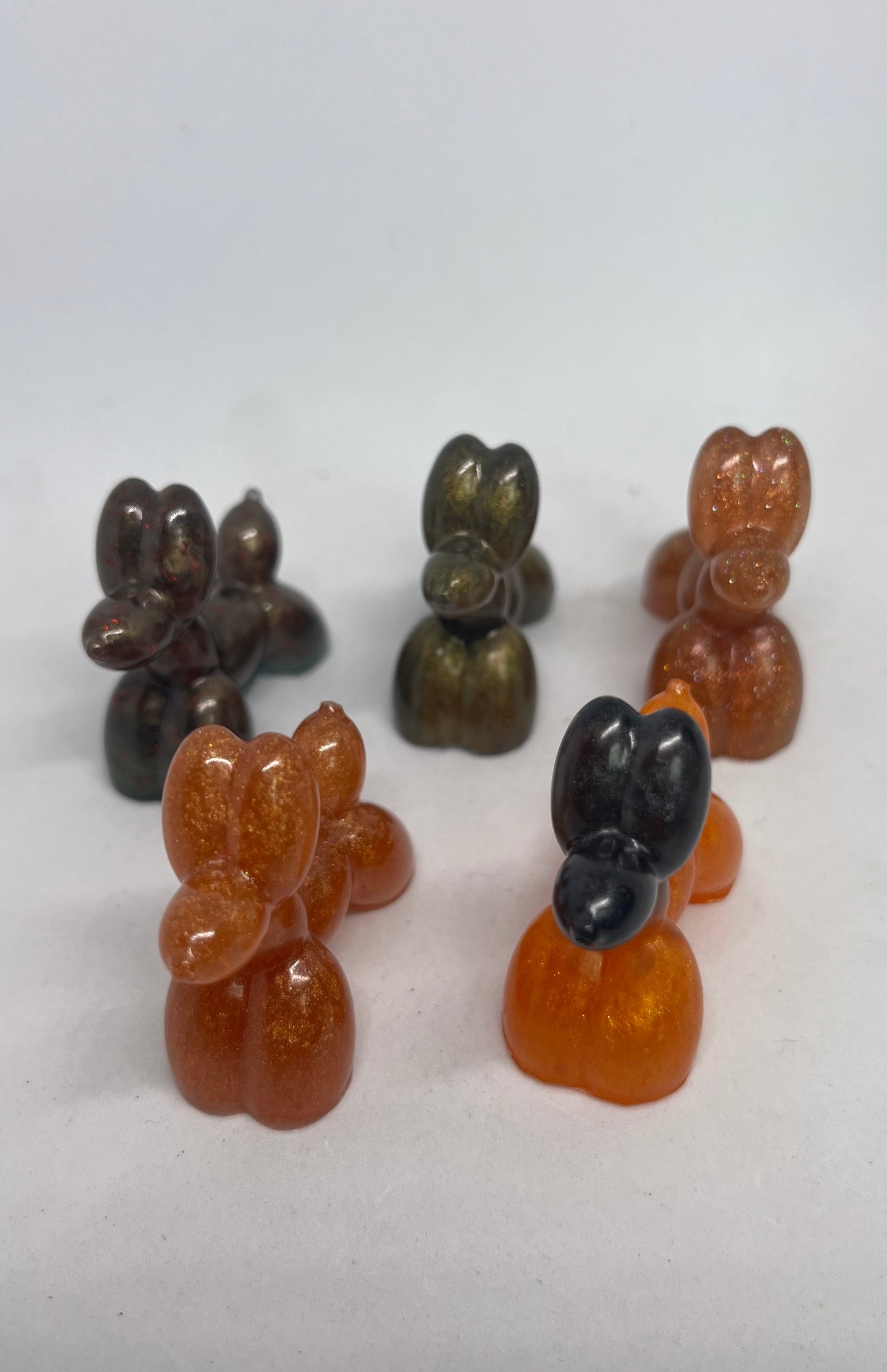 Gold Resin Balloon Dog figurines, Pocket Pet Collection
