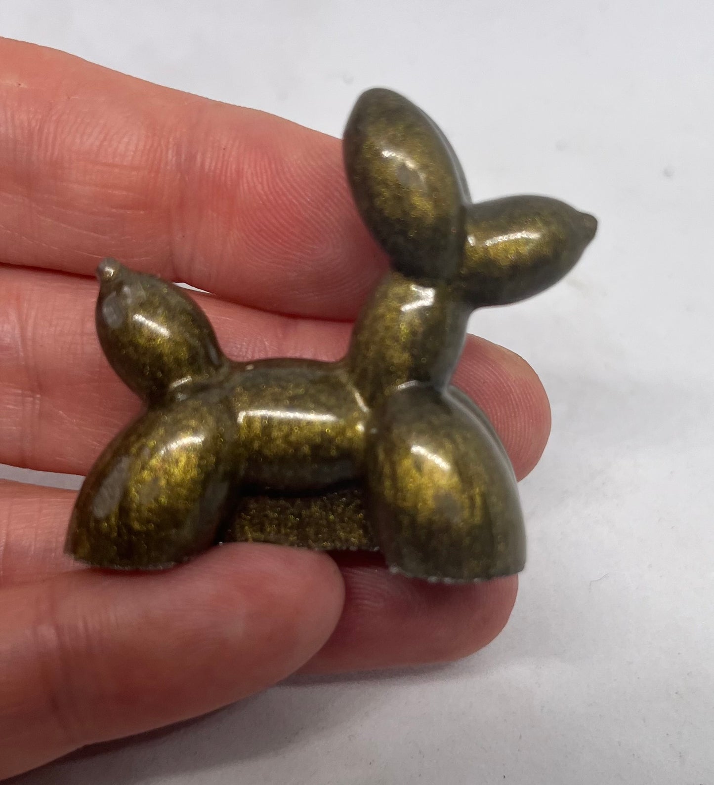 Gold Resin Balloon Dog figurines, Pocket Pet Collection