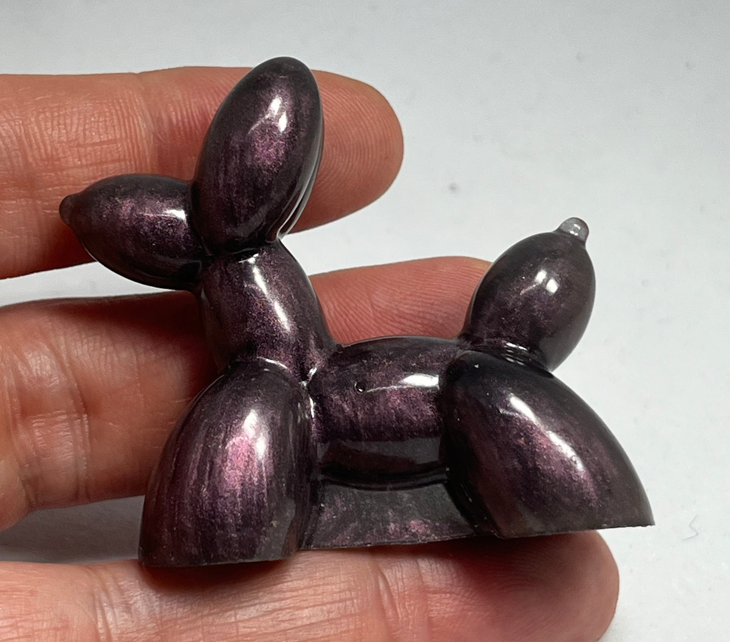 Handmade Resin Balloon Dog Sculpture, Miniature Pocket Pet, Shelf Decor, Dog Lover Gift