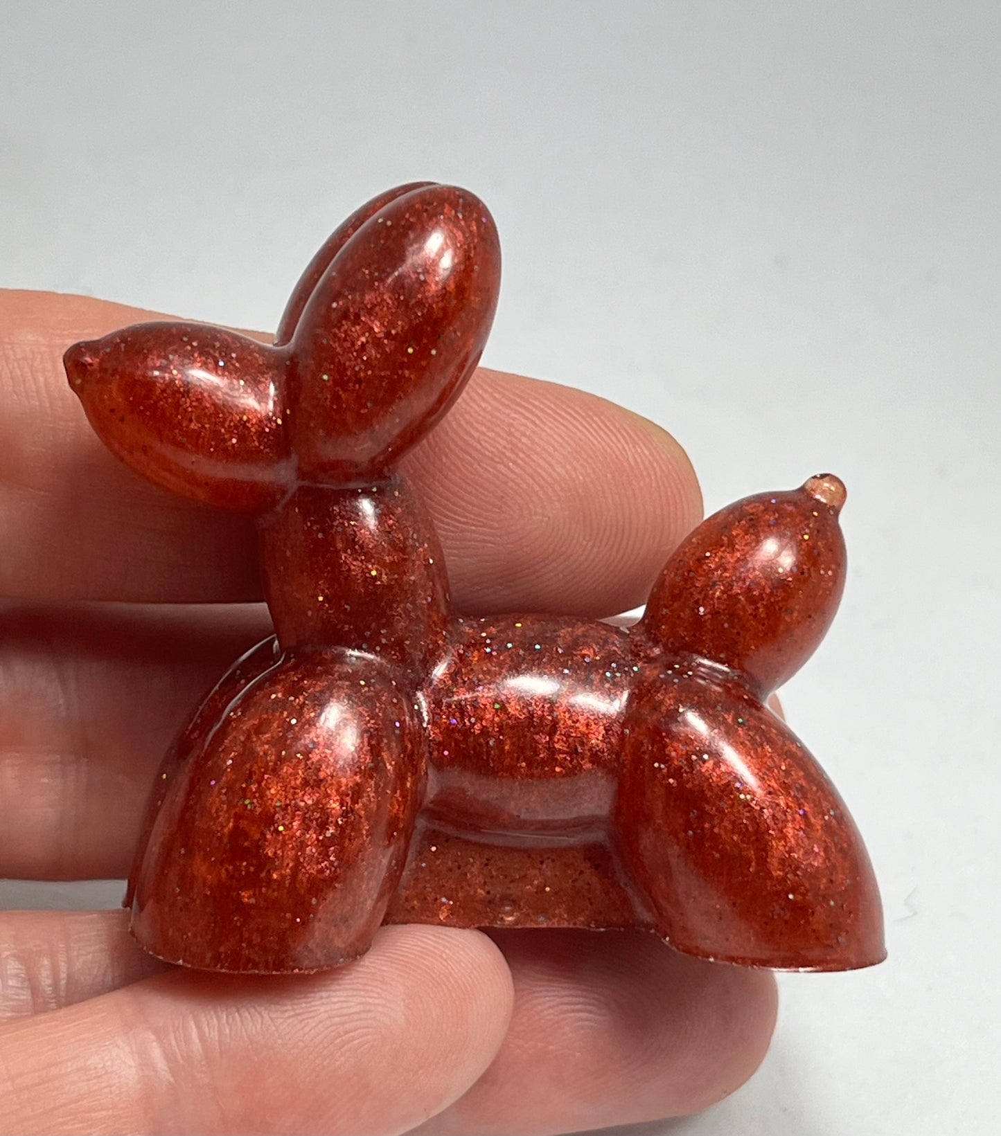 Handmade Resin Balloon Dog Sculpture, Miniature Pocket Pet, Shelf Decor, Dog Lover Gift