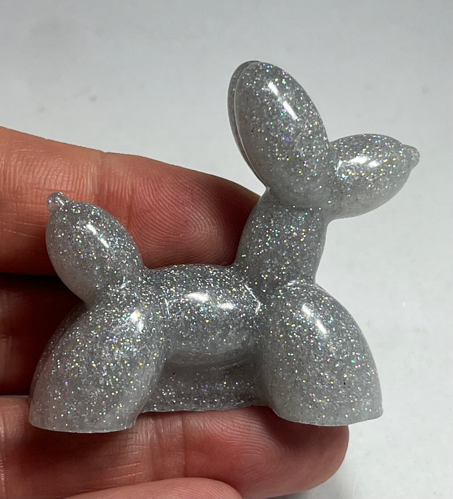 Handmade Resin Balloon Dog Sculpture, Miniature Pocket Pet, Shelf Decor, Dog Lover Gift
