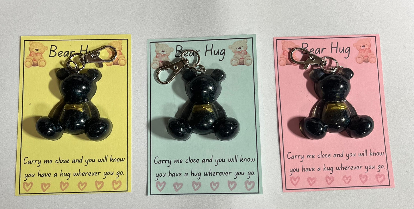 Black Bear Anxiety Keyring, Stress relief Bag Charm