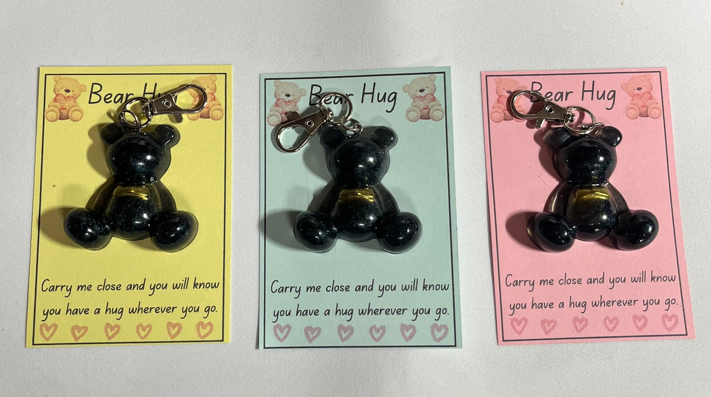 Black Bear Anxiety Keyring, Stress relief Bag Charm