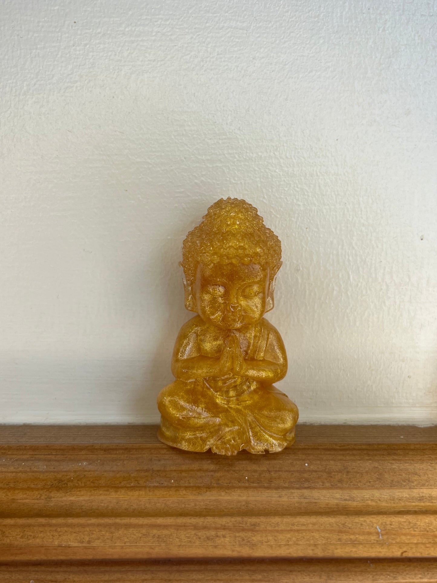 Golden Serenity Buddha Trio, Mini Resin Figurines for Calm, Mindfulness & Home Harmony