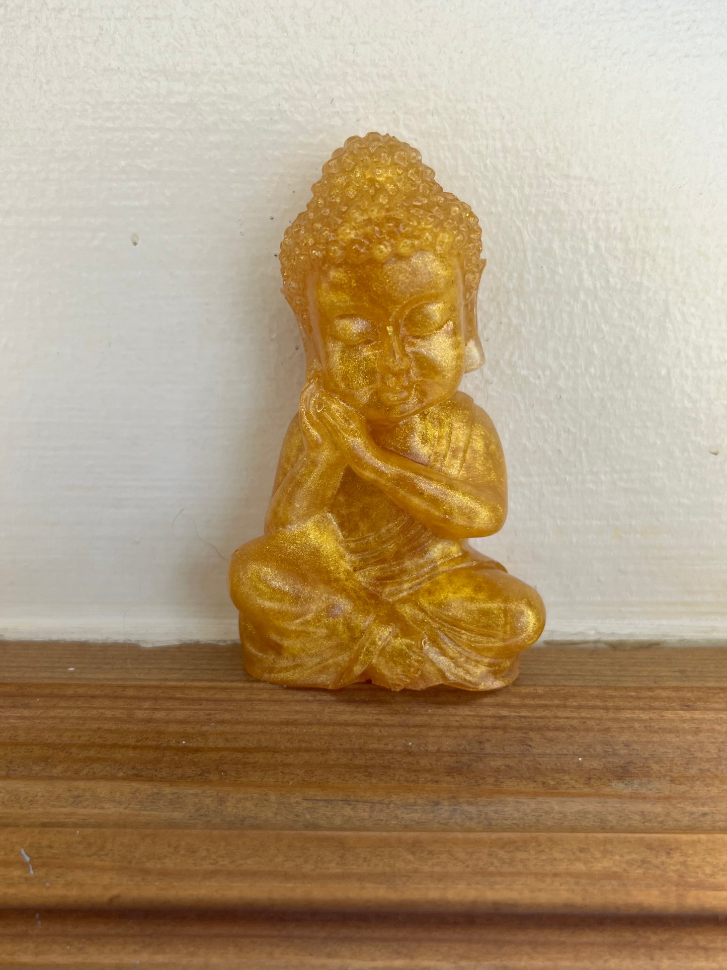 Golden Serenity Buddha Trio, Mini Resin Figurines for Calm, Mindfulness & Home Harmony