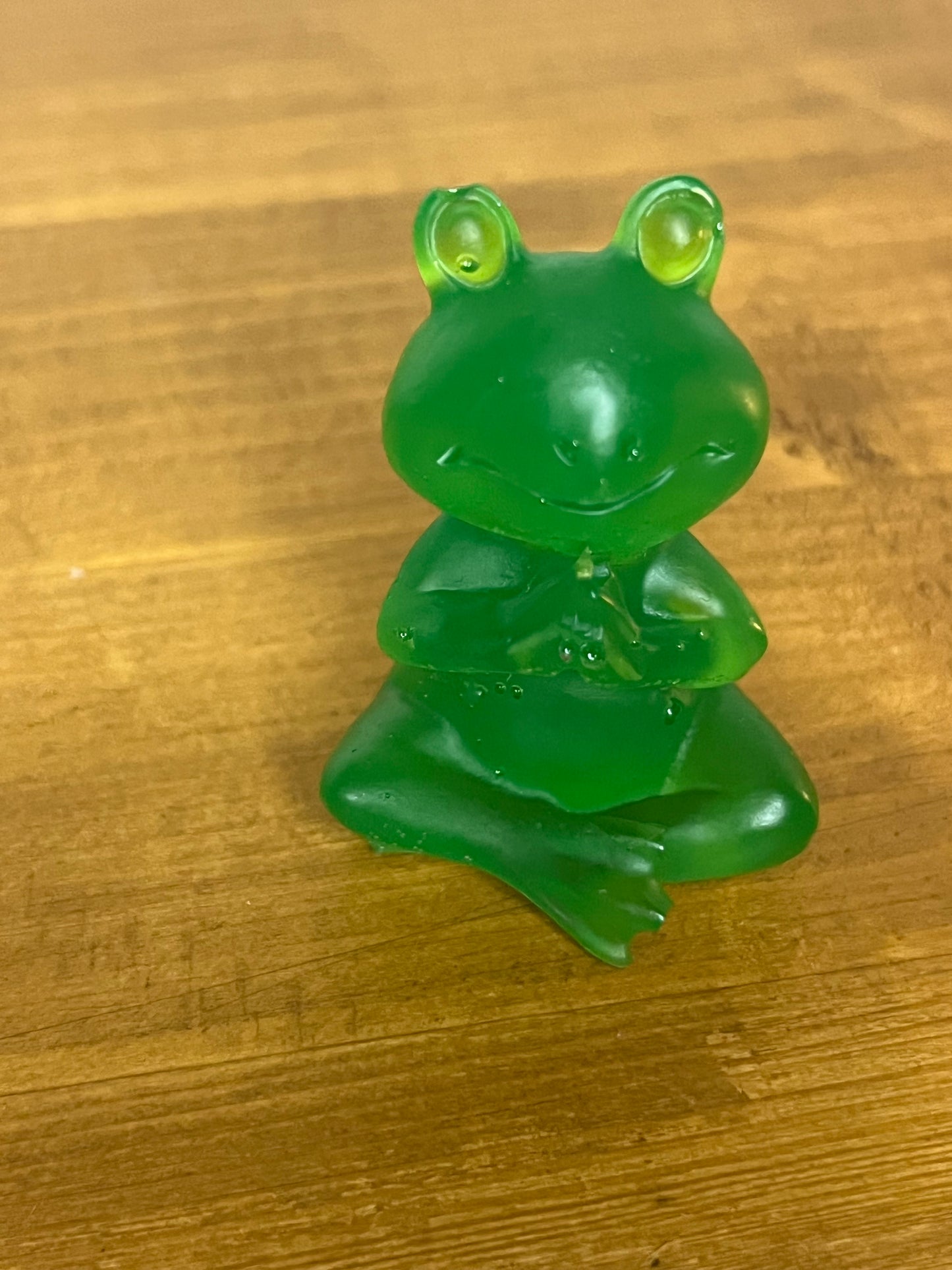Small resin frog in lotus pose, zen garden decor, meditation gift, spiritual home accent