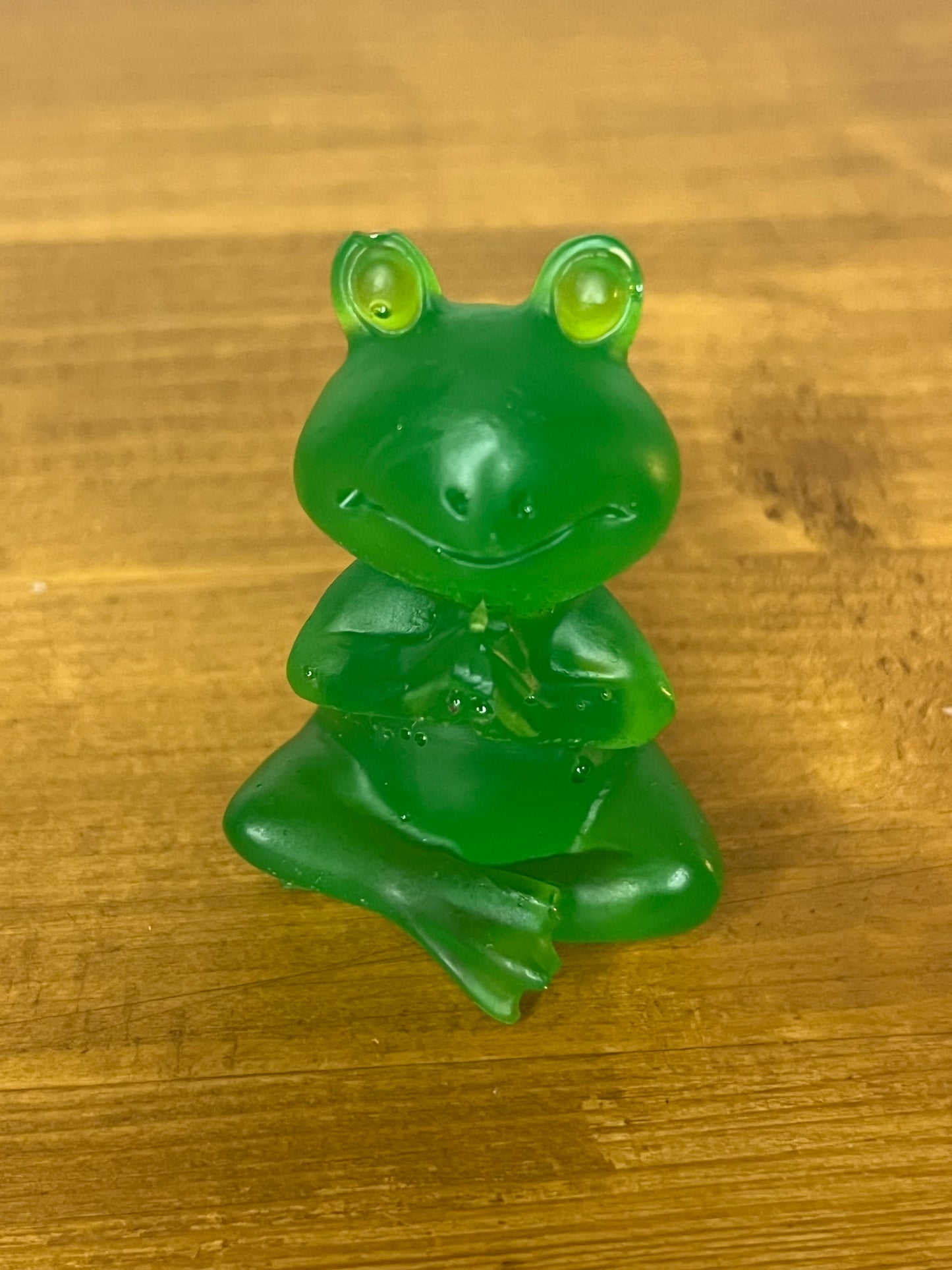 Small resin frog in lotus pose, zen garden decor, meditation gift, spiritual home accent