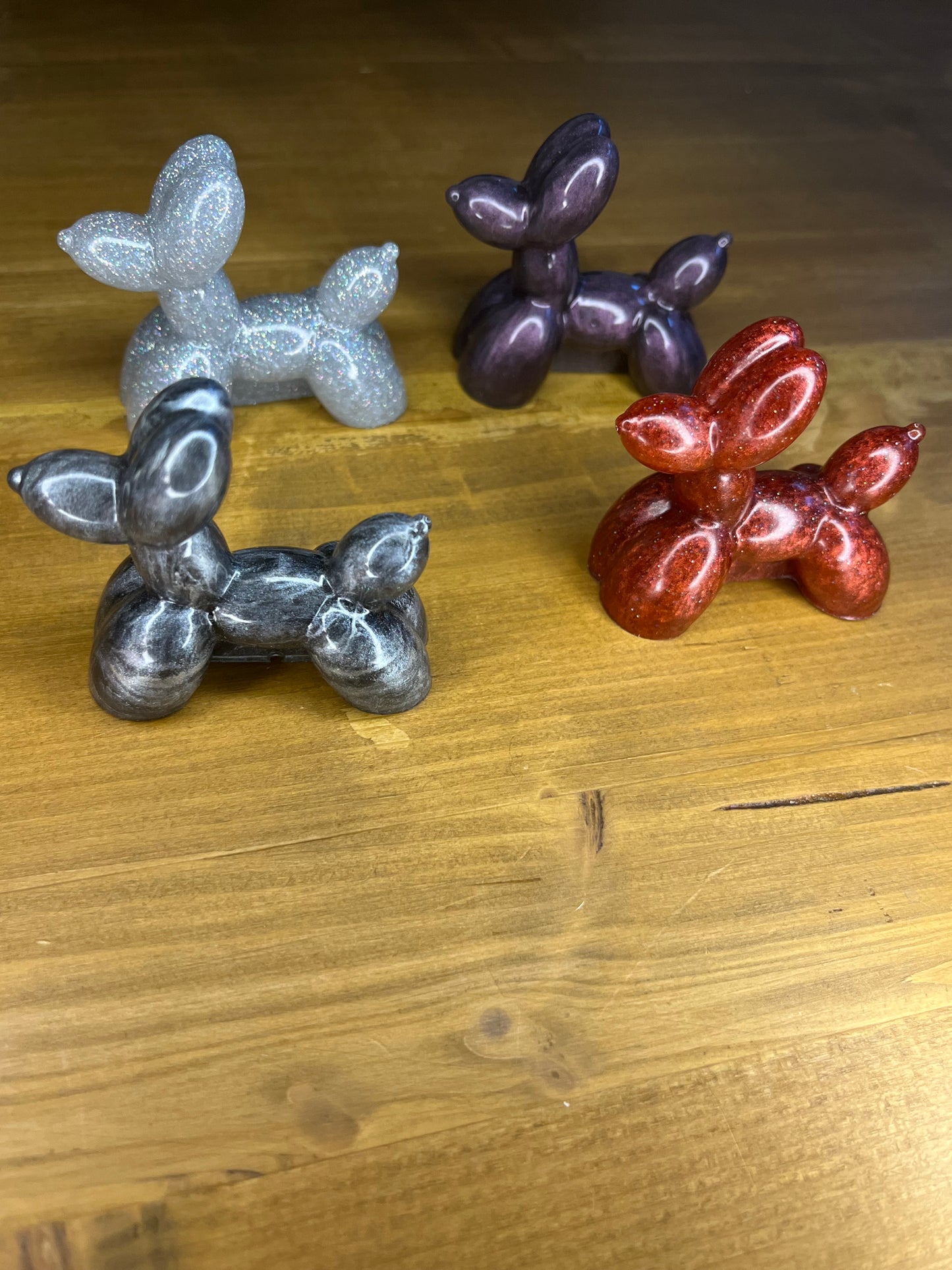 Handmade Resin Balloon Dog Sculpture, Miniature Pocket Pet, Shelf Decor, Dog Lover Gift