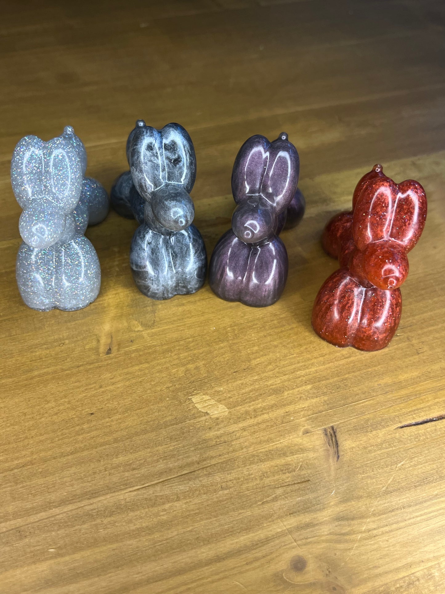 Handmade Resin Balloon Dog Sculpture, Miniature Pocket Pet, Shelf Decor, Dog Lover Gift