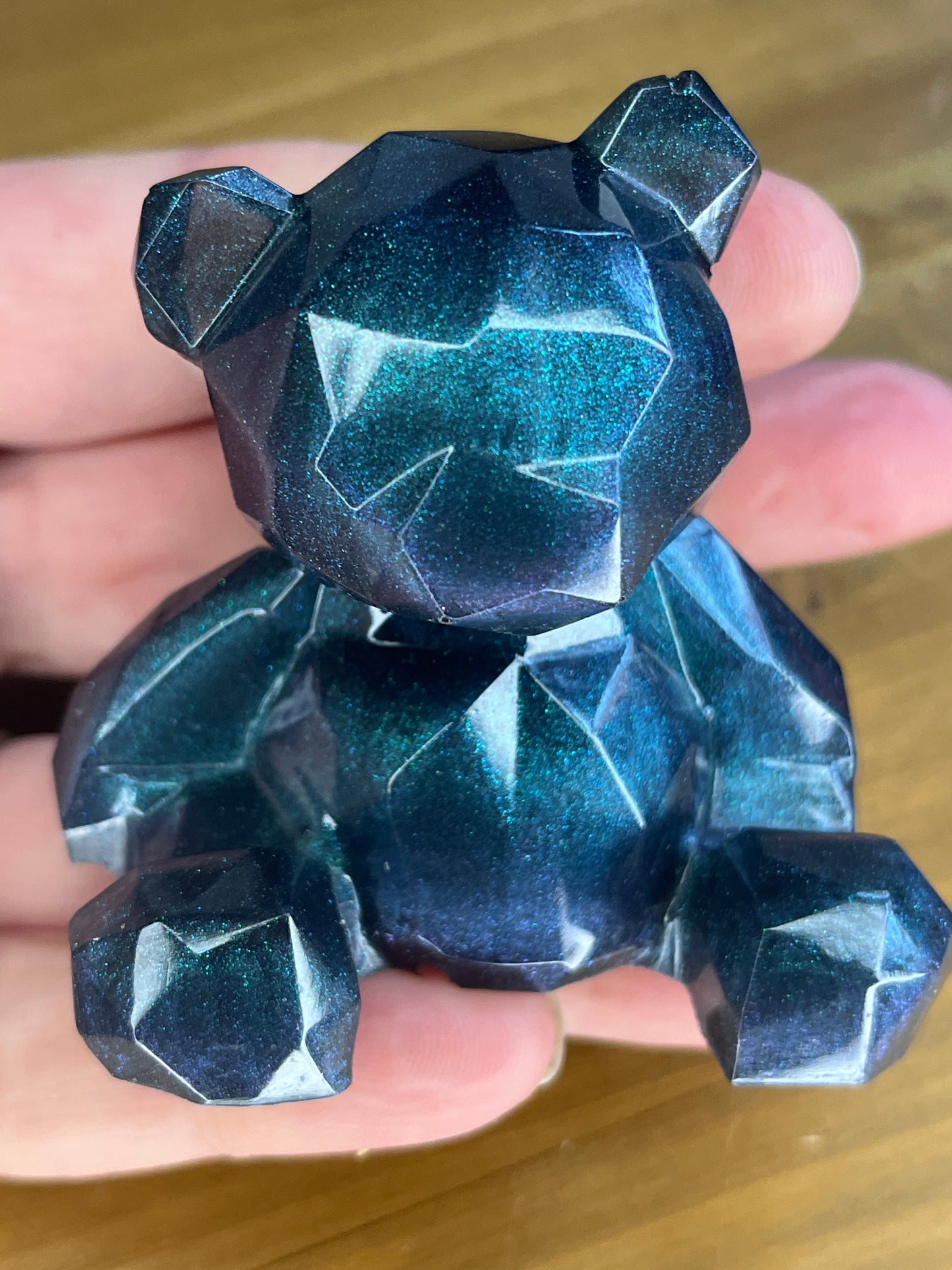 Resin Geometric Bear – Handmade 3 Colours Collectible Gift for  Art & Toy Lovers