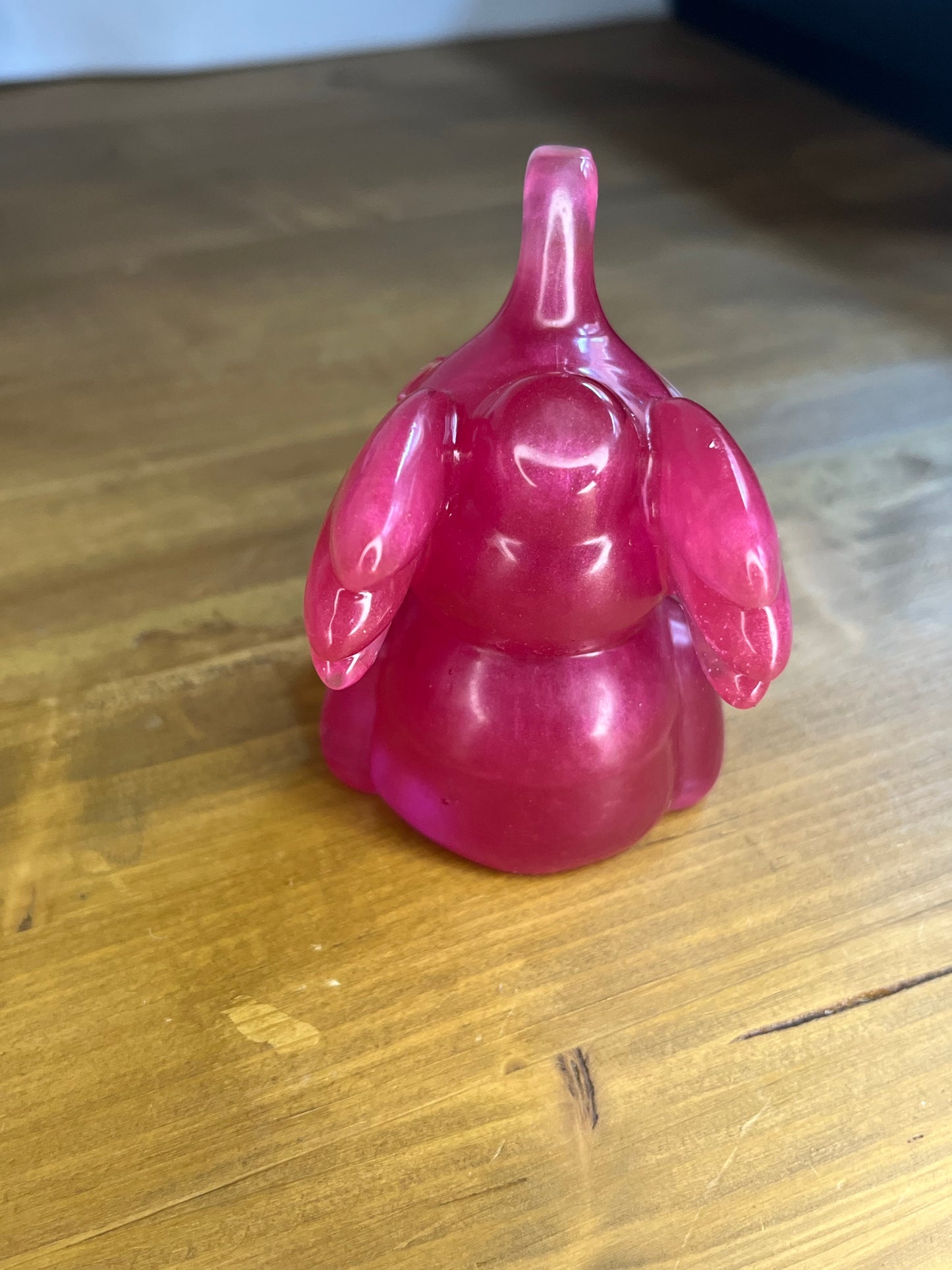Pink Resin Elephant , Handcrafted Pocket Pet for Shelf Decor, Collectors & Thoughtful Gifts